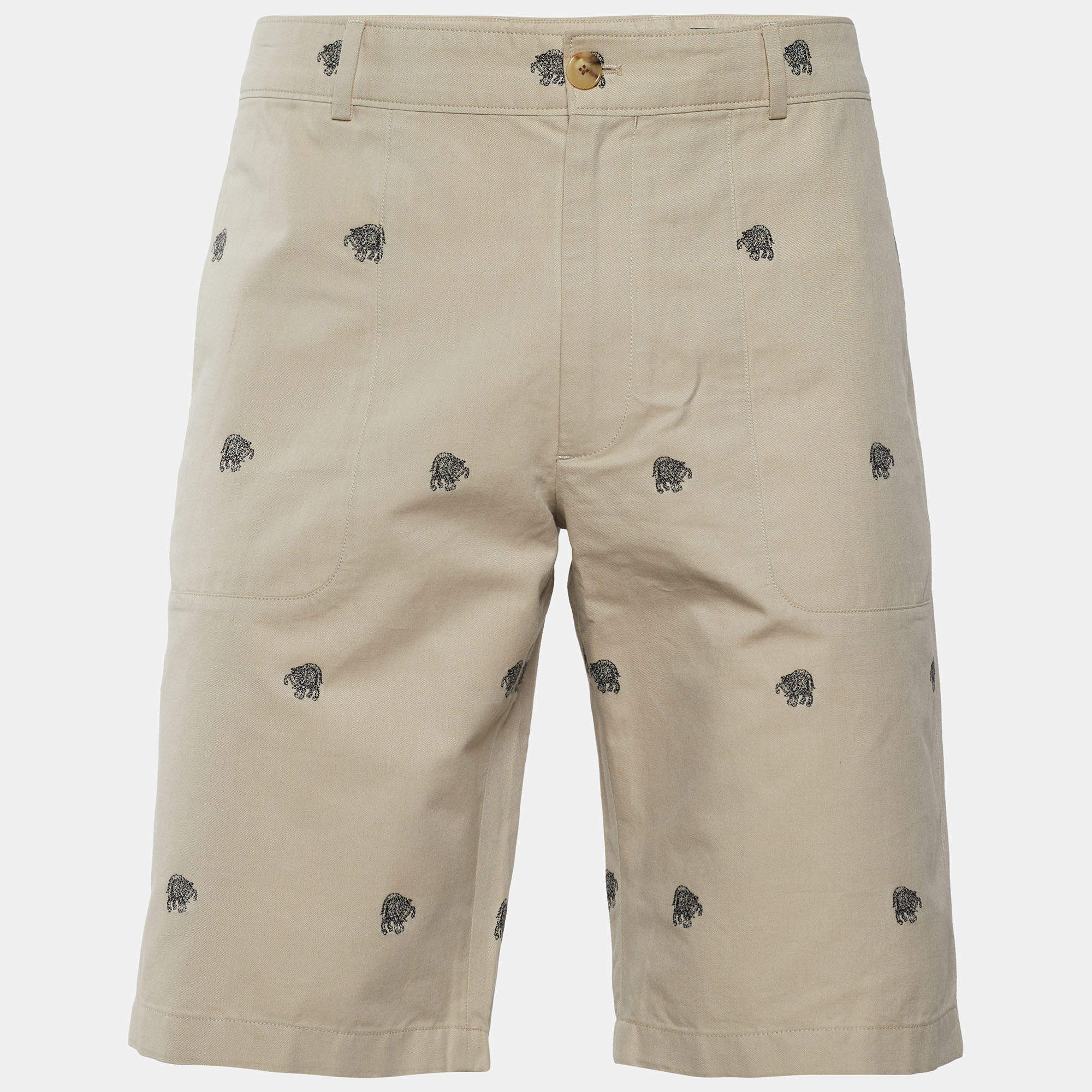 مملوكة مسبقًا Louis Vuitton x Chapman Brothers Beige Animal Pattern Cotton Shorts M/Waist - 38"