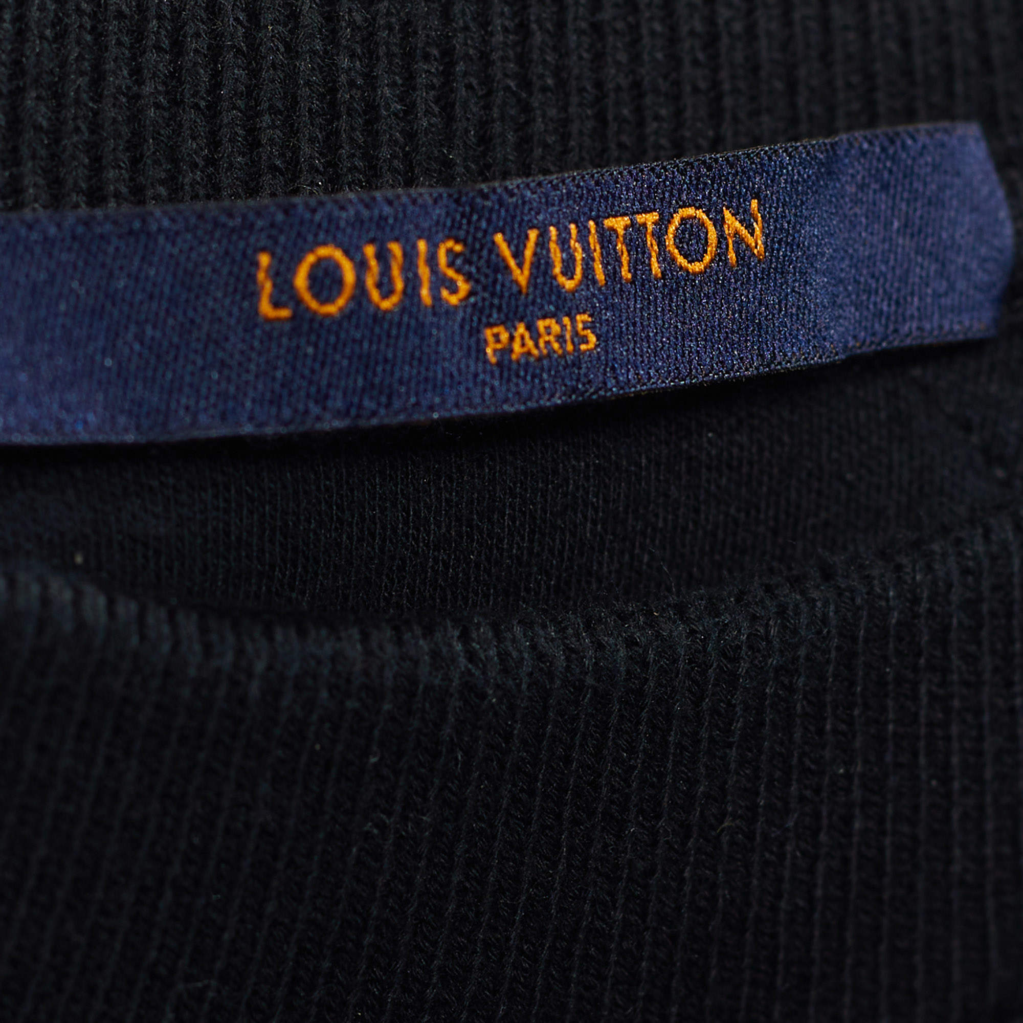 Louis Vuitton Black Knit Malletier Paris 1854 Print Raglan Sleeve Jumper XL  Louis Vuitton
