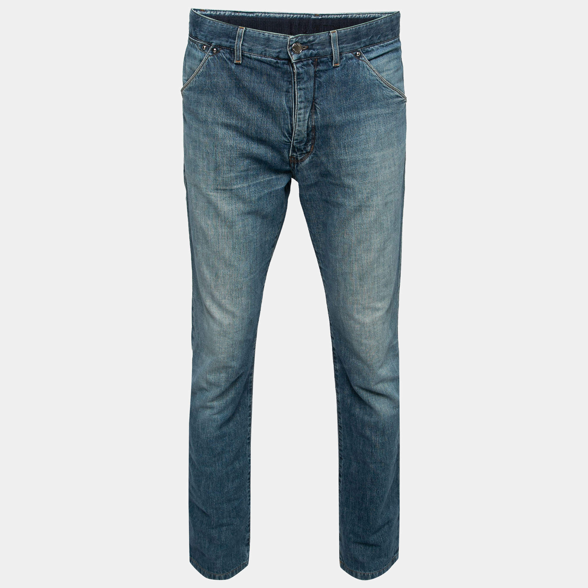 Louis Vuitton Blue Denim Straight-Fit Jeans L