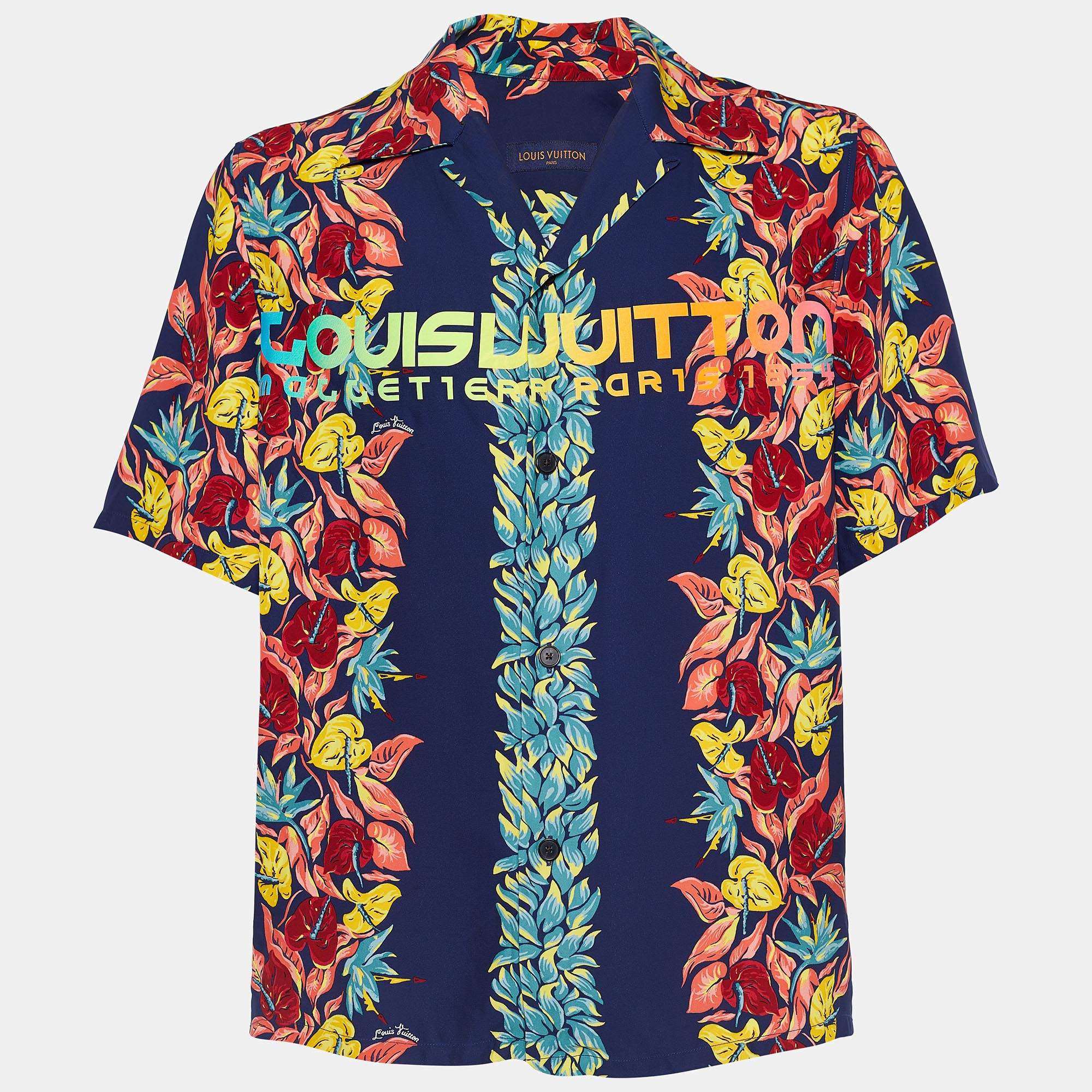 Louis Vuitton French 2023 LV Logo Summer Hawaiian Shirt - Binteez