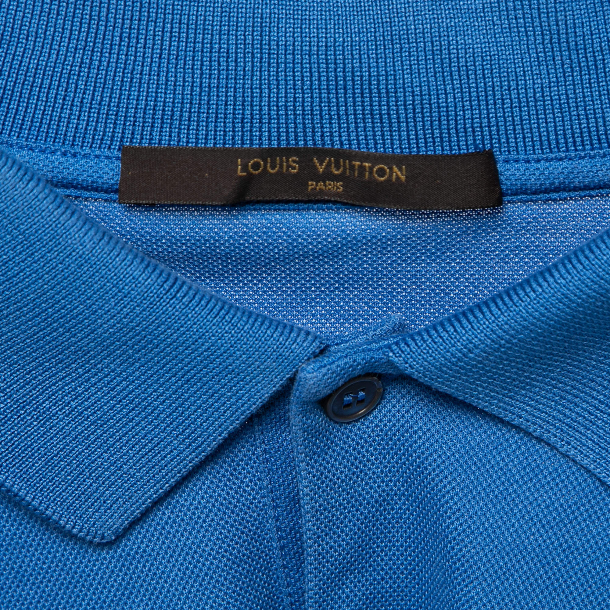 Louis Vuitton Blue Cotton Pique Polo T-Shirt M Louis Vuitton