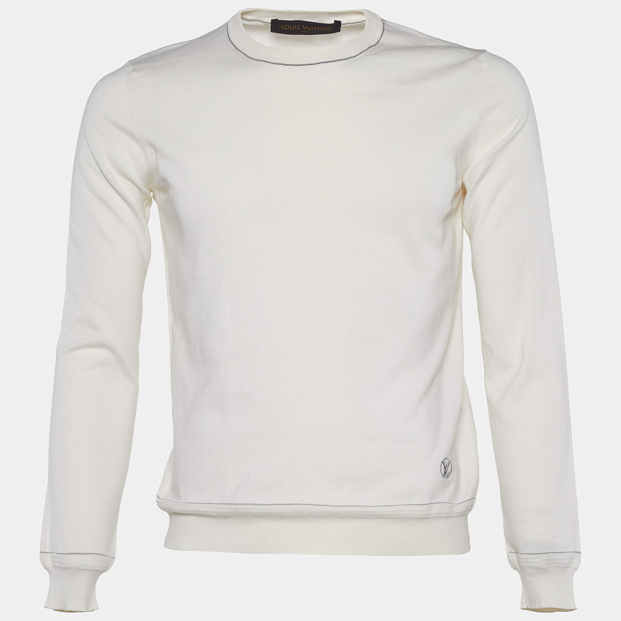 Louis Vuitton Ecru Cotton Blend Knit Jumper XS