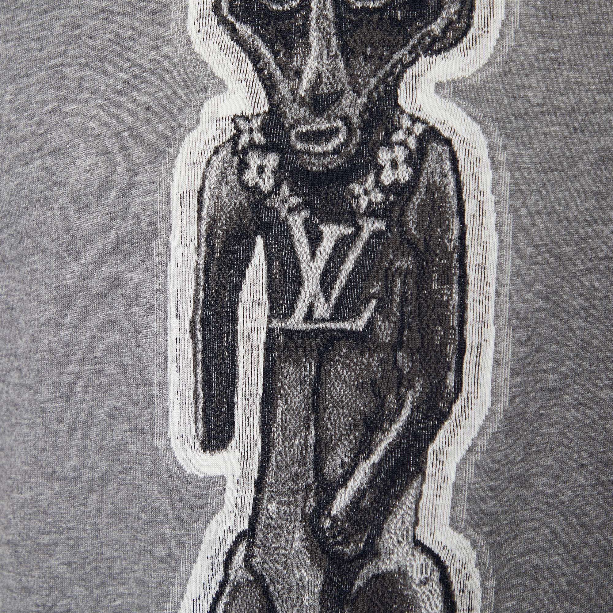 Louis Vuitton Short Sleeve Crew Neck T-shirt Chapman Zulu Statue