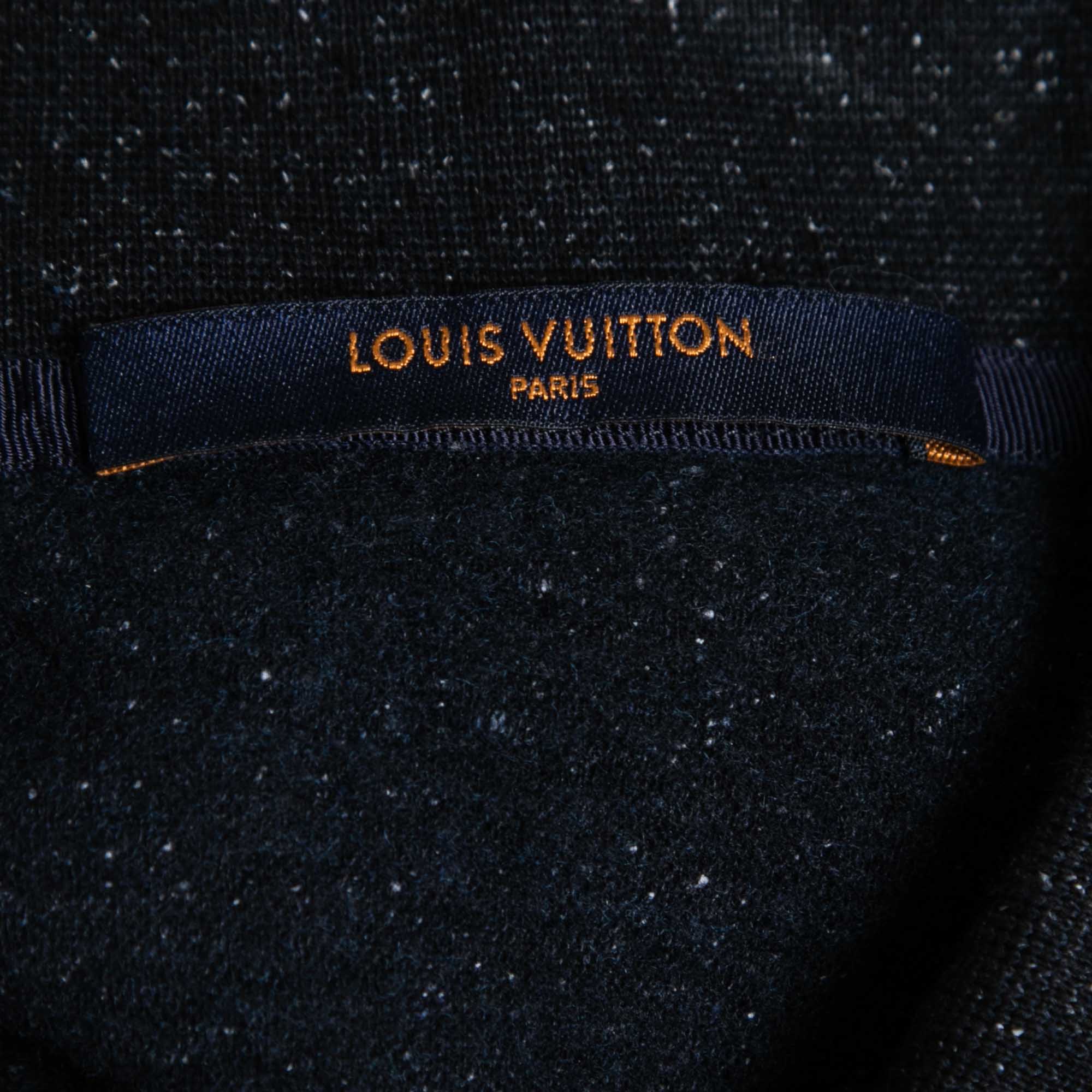 Louis Vuitton Navy Blue Monogram Patterned Knit Polo T-Shirt XL Louis  Vuitton