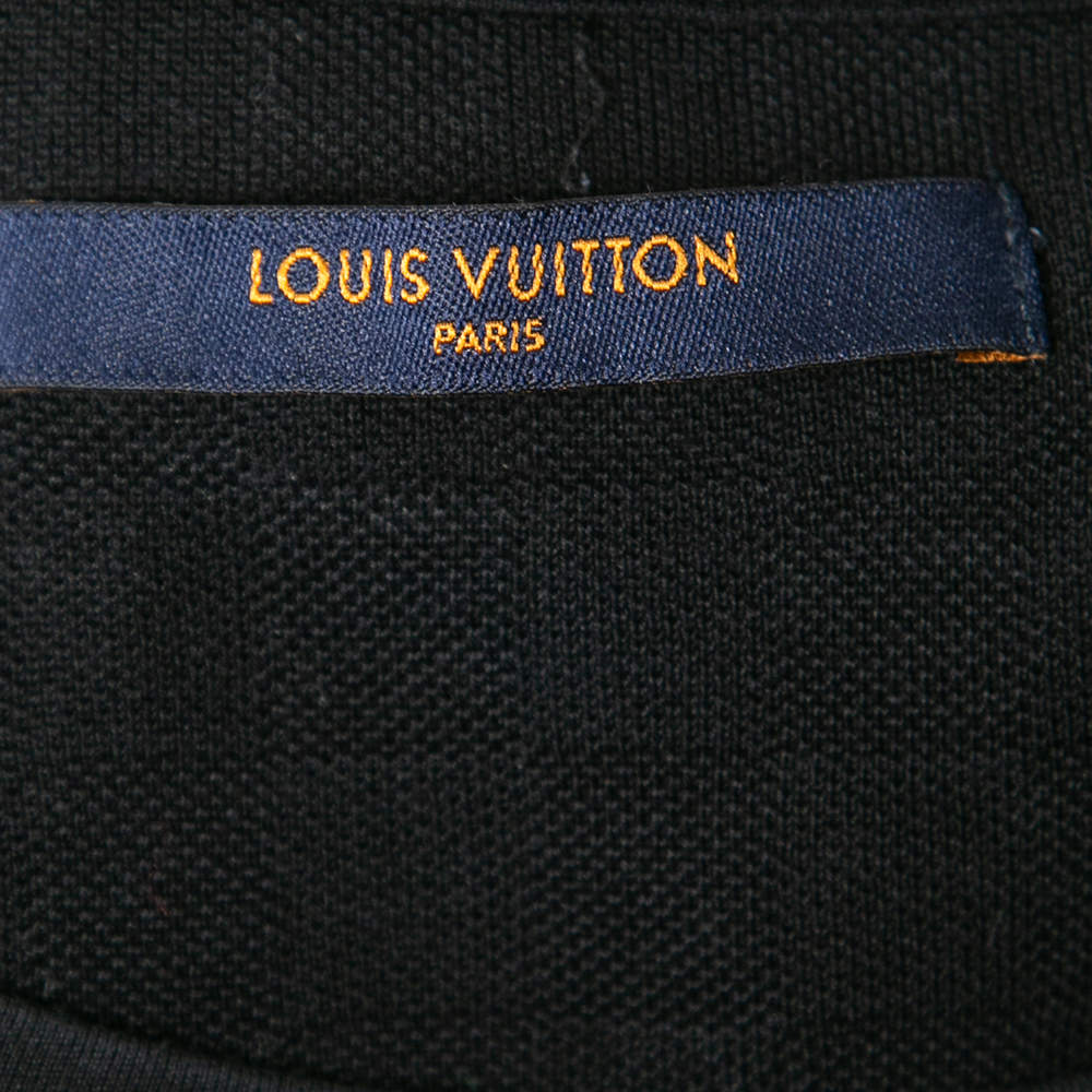 Louis Vuitton Black Cotton Damier Pocket Crew Neck T-Shirt 5XL