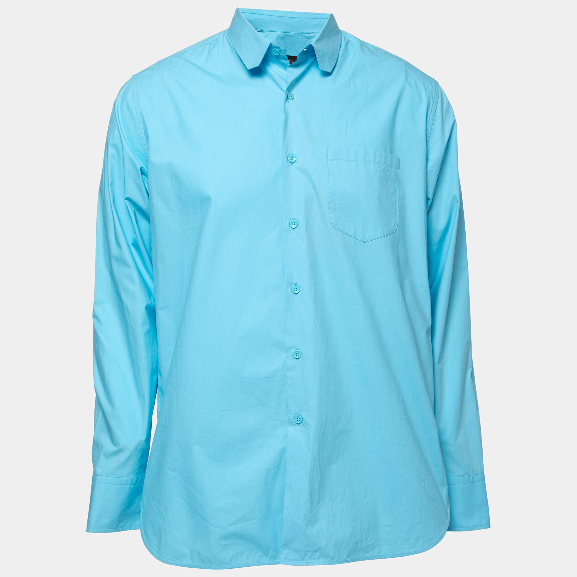 Louis Vuitton Sky Blue Pocket Detail Button Front Shirt L Louis Vuitton