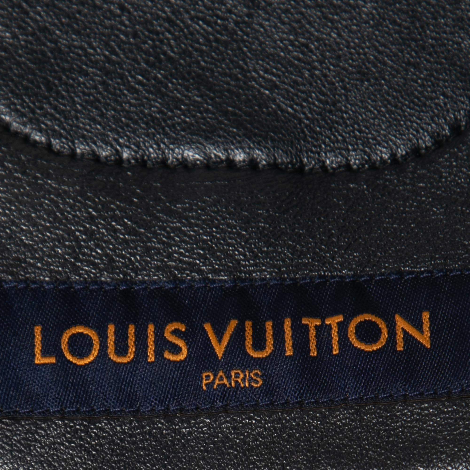 Louis Vuitton Navy Blue Monogram Embossed Leather Vest S Louis