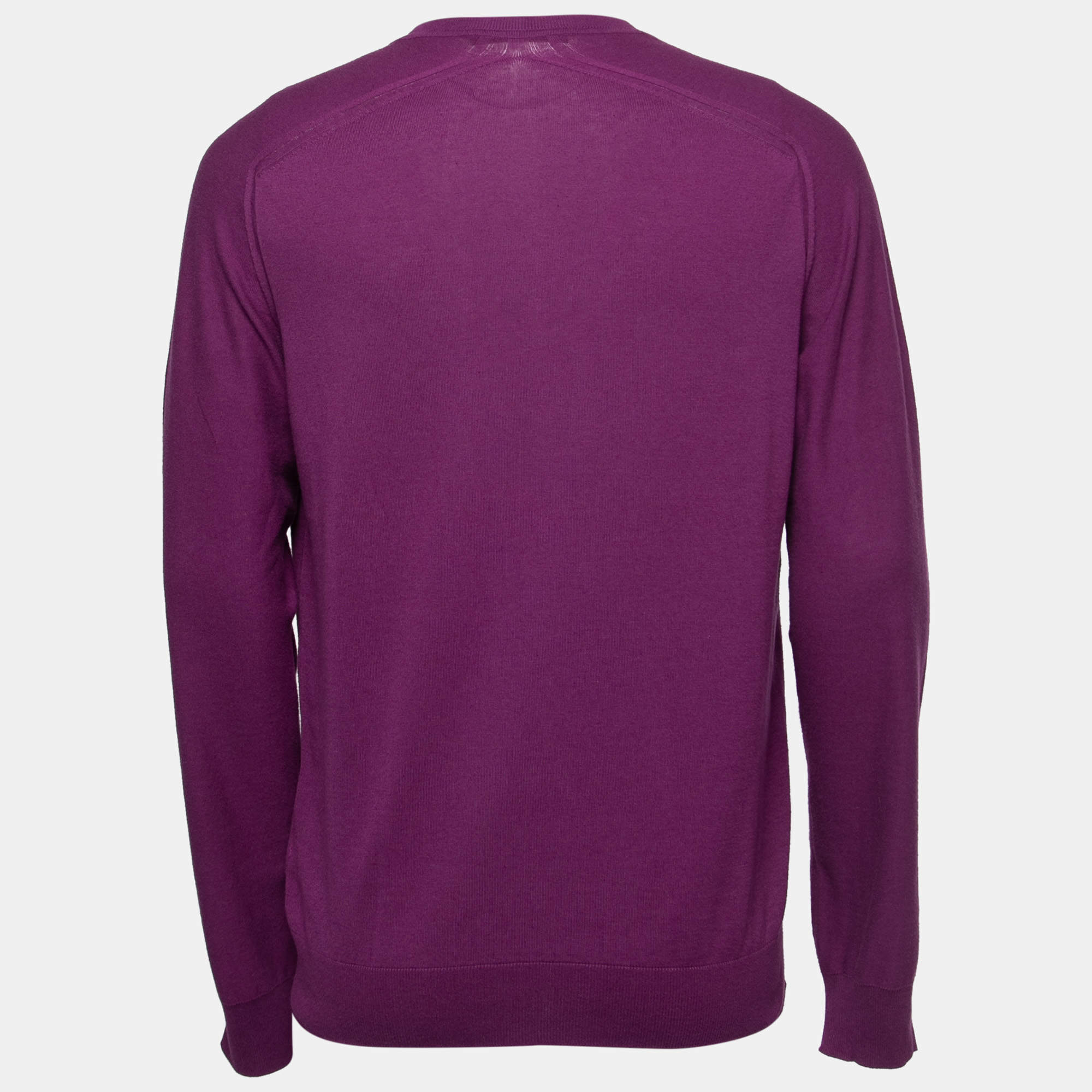 Louis Vuitton Purple and Black Fine Knit Long Sleeve Jumper with