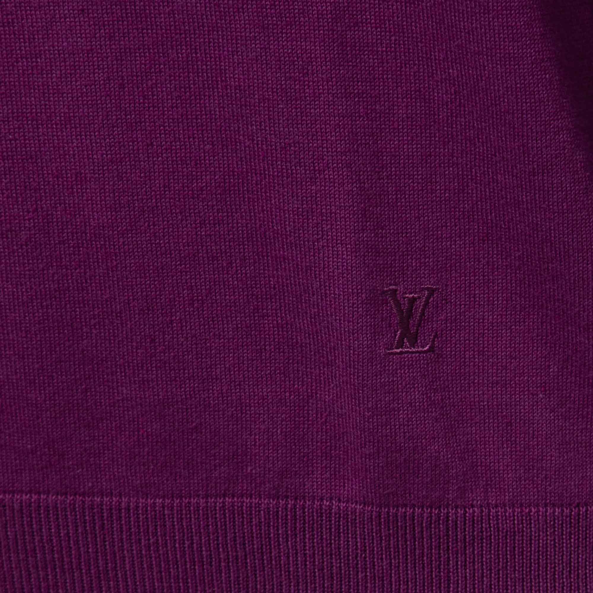 Louis Vuitton V-neck Knit Cardigan Sweater Light Purple SIZE S Women #5155P