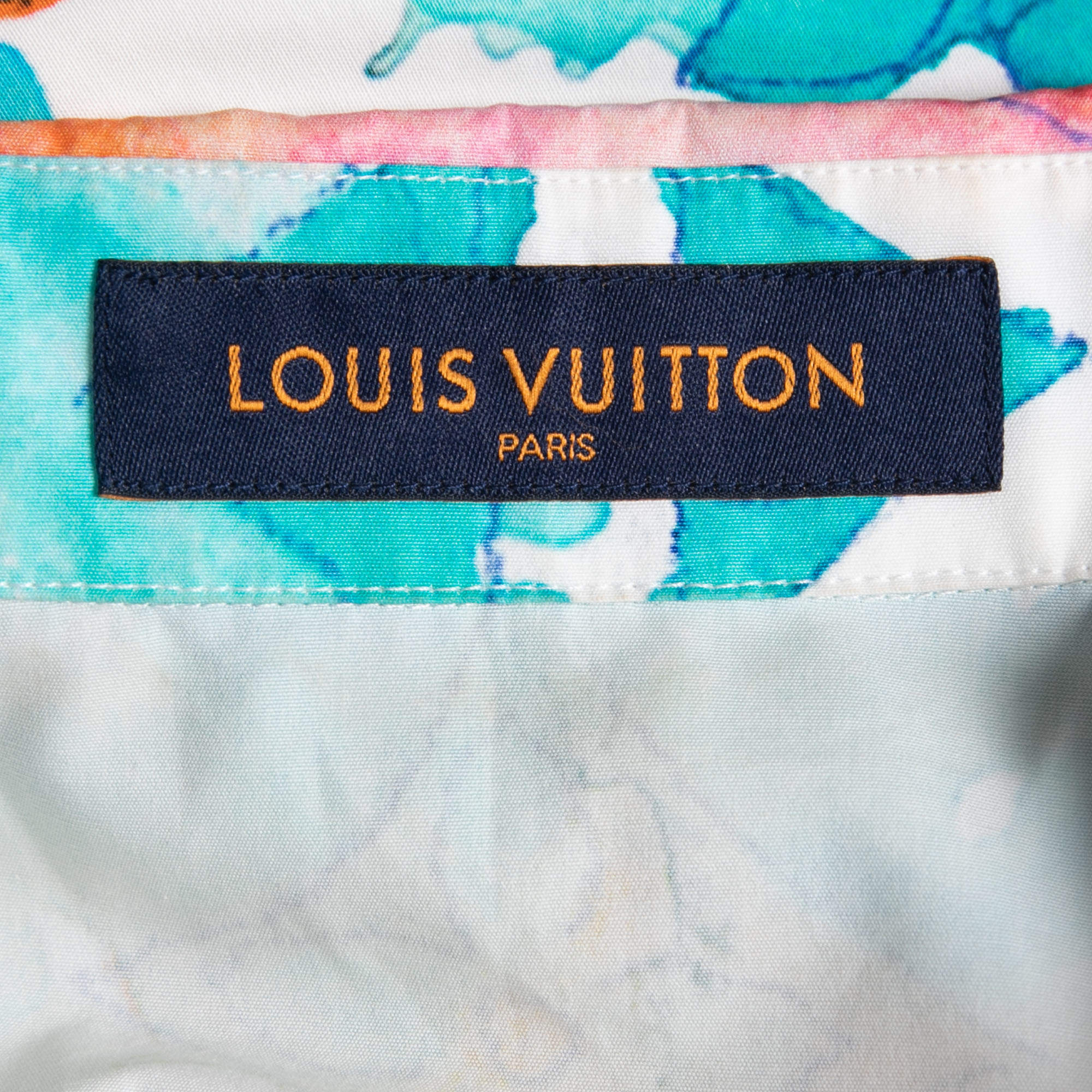 Louis Vuitton Multicolor Monogram Watercolor Half Sleeve Oversized Shirt S  - Reluxable