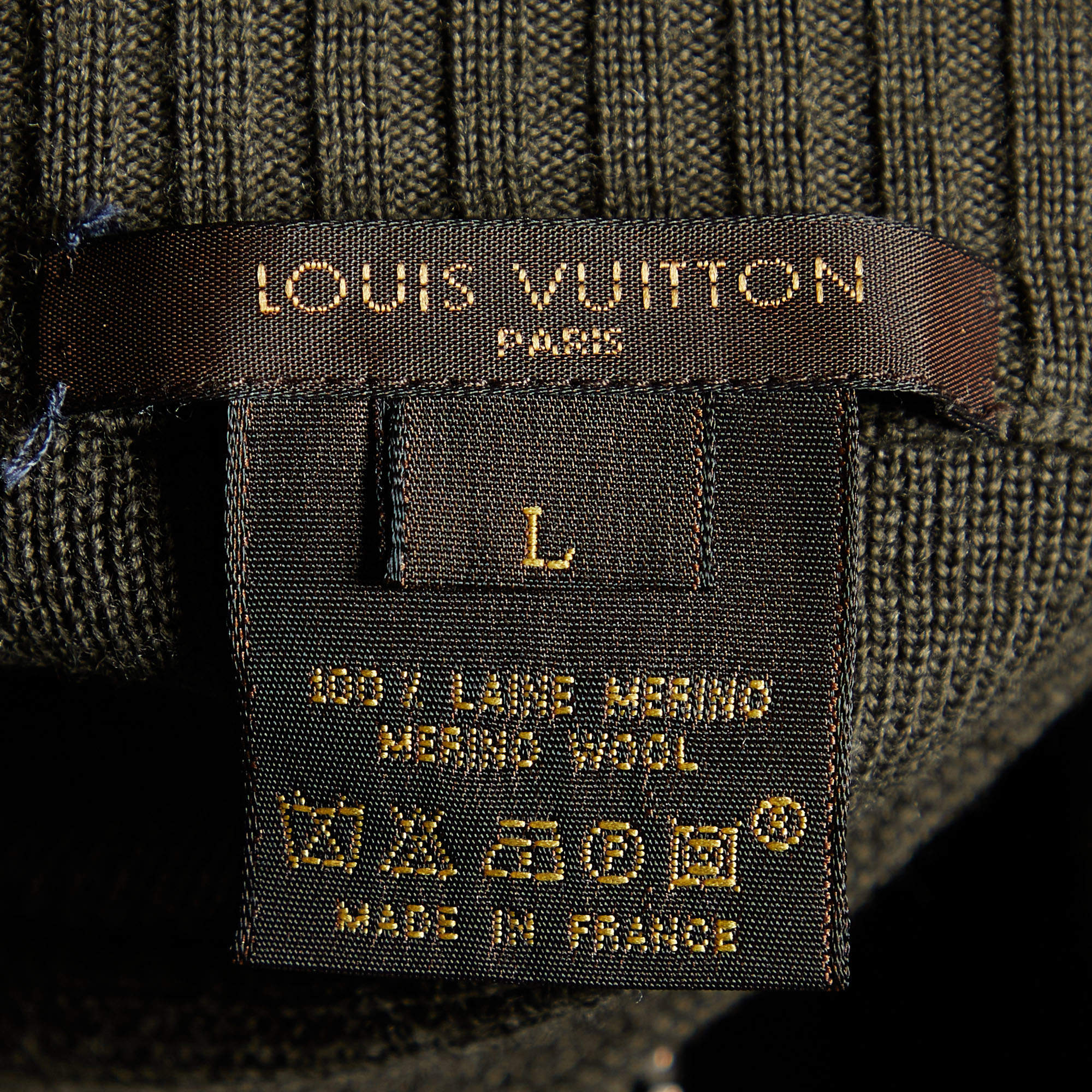 Louis Vuitton Green Wool Knit Zip Front Jacket L - ShopStyle
