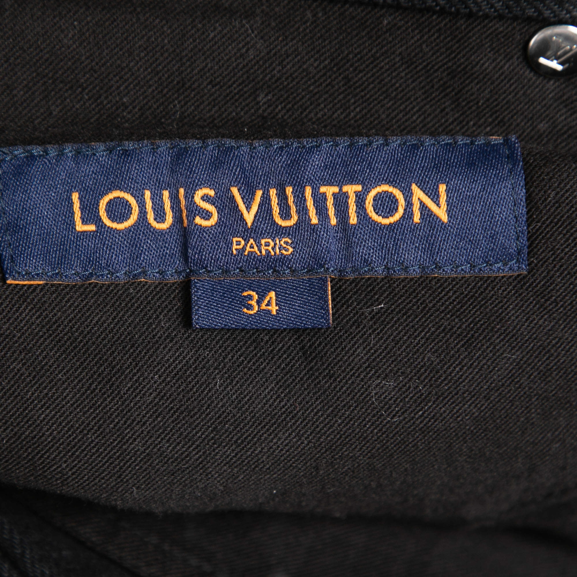 Louis Vuitton Black Denim Straight Fit Jeans L Waist 34 Louis Vuitton