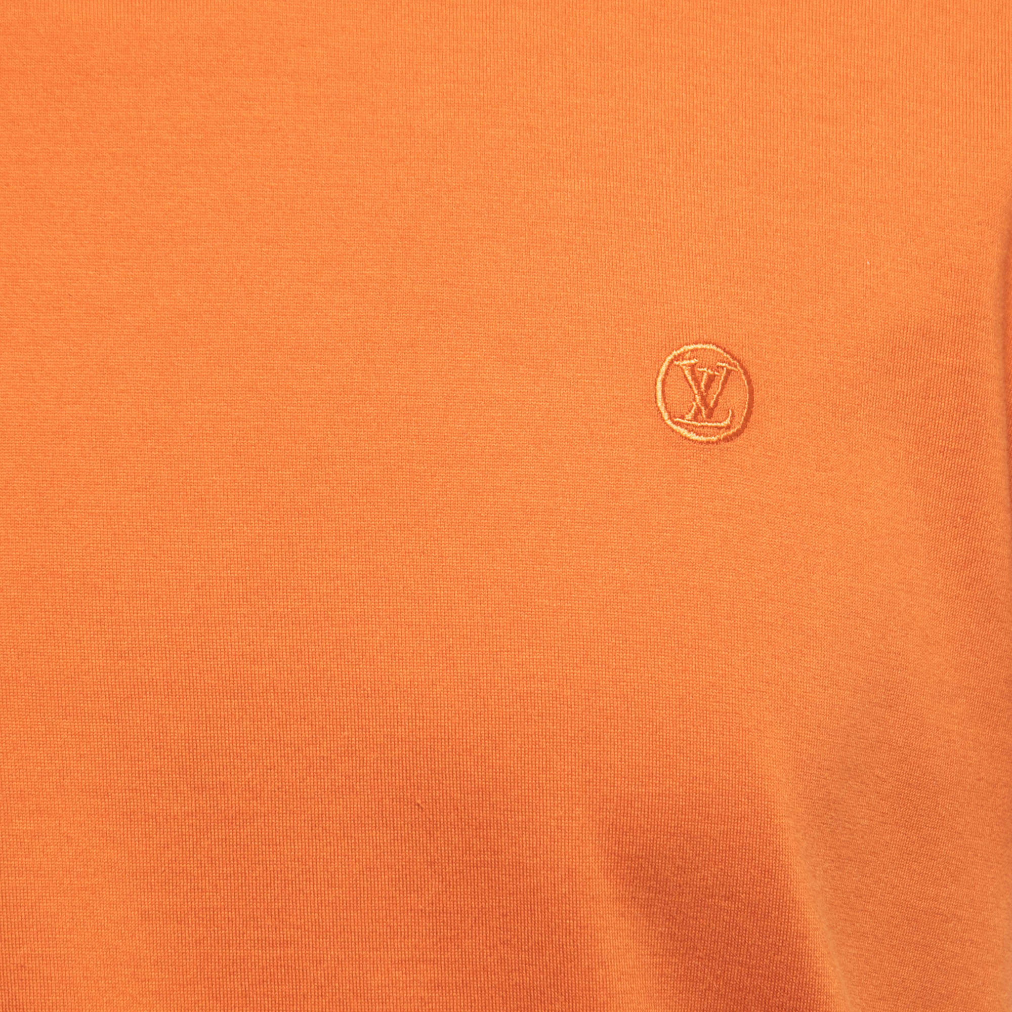 Louis Vuitton Orange Cotton Crew Neck Half Sleeve T-Shirt L Louis Vuitton