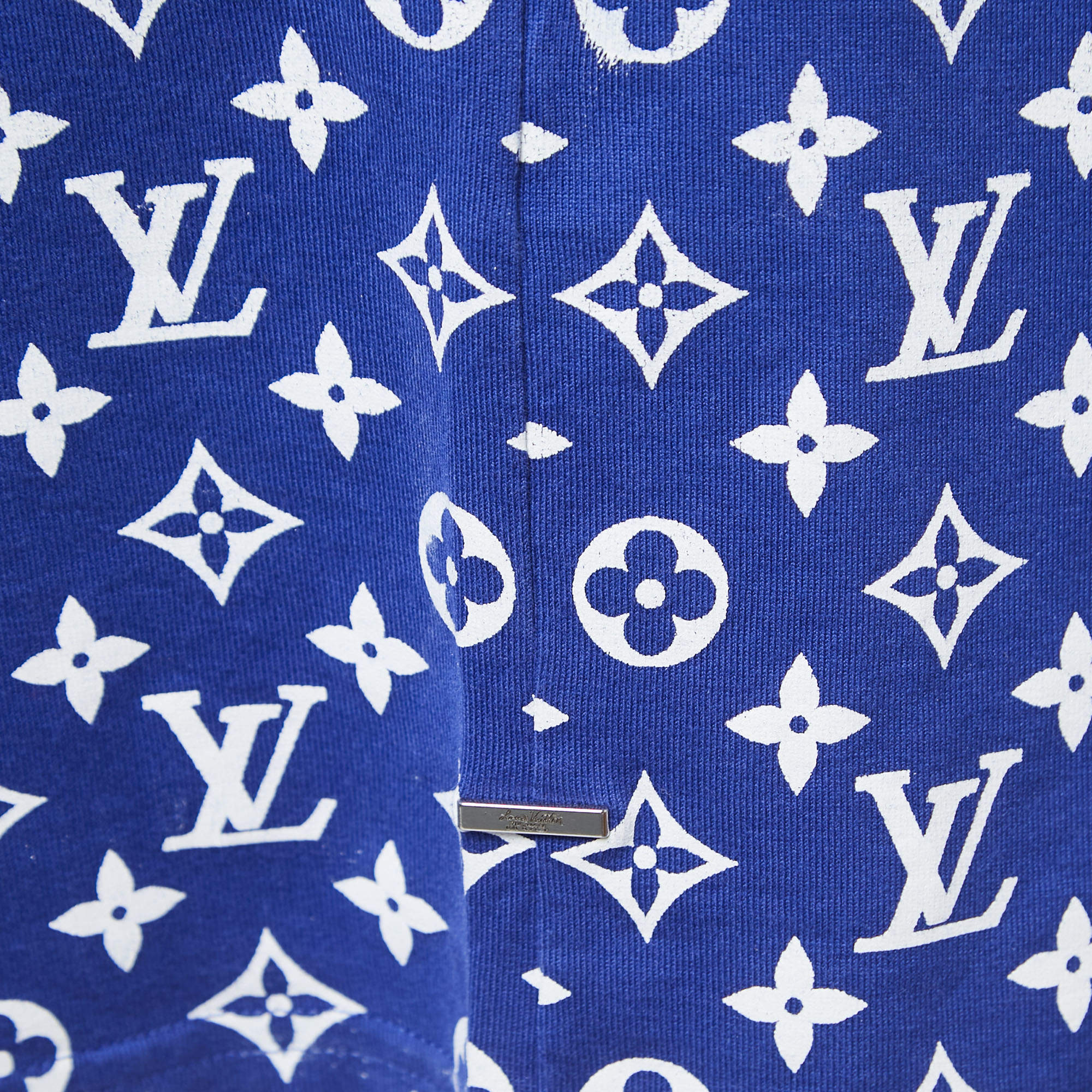 LOUIS VUITTON Size M Blue Applique Cotton Crew-Neck T-shirt – Sui