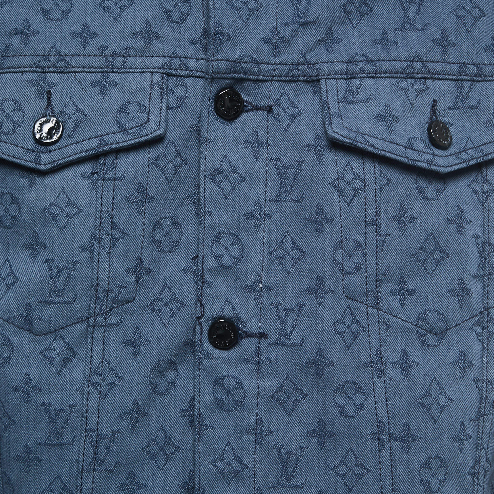Bleached Blue Monogram Denim Jacket - GBNY