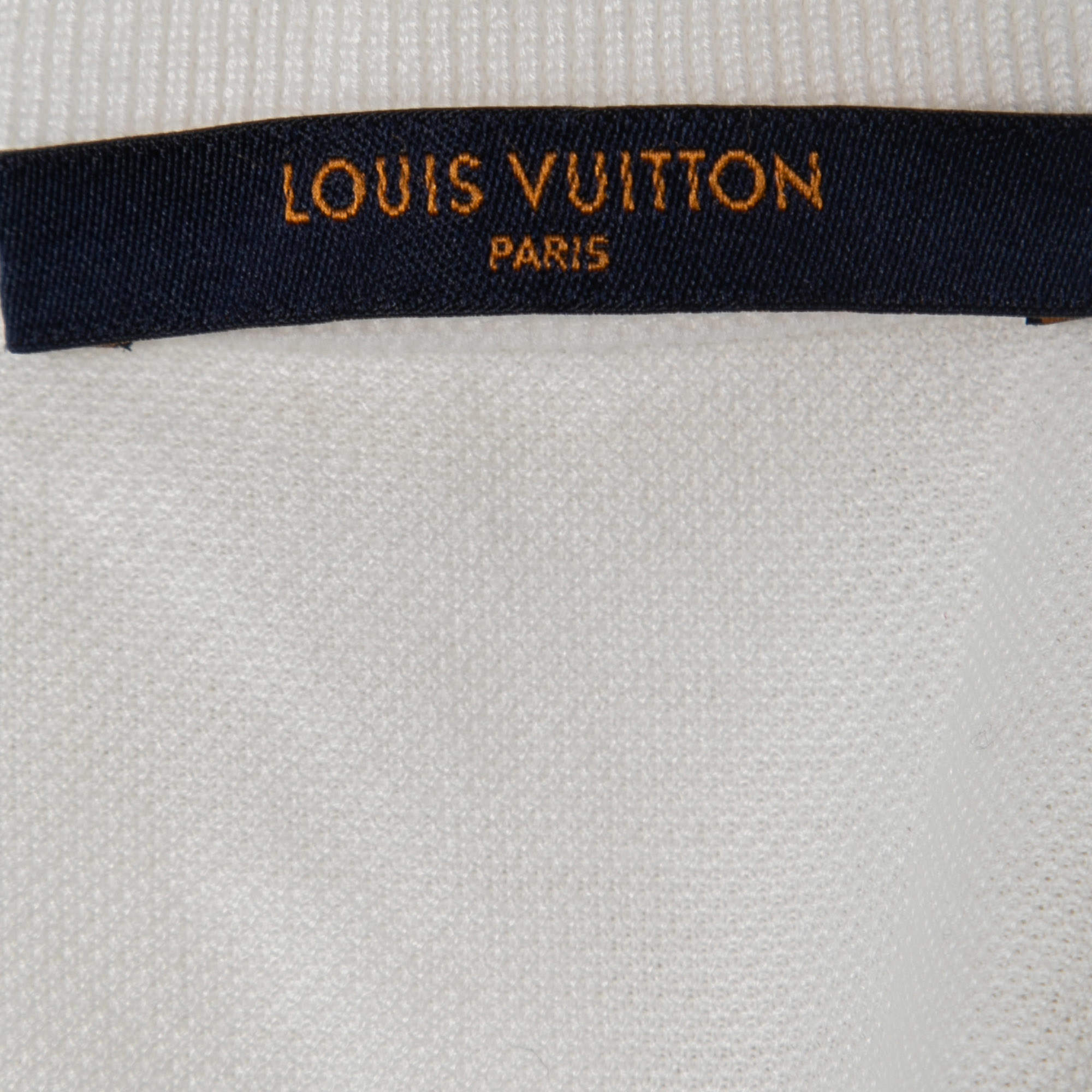 Louis Vuitton® Embroidered Cotton Pique Polo Optical White. Size