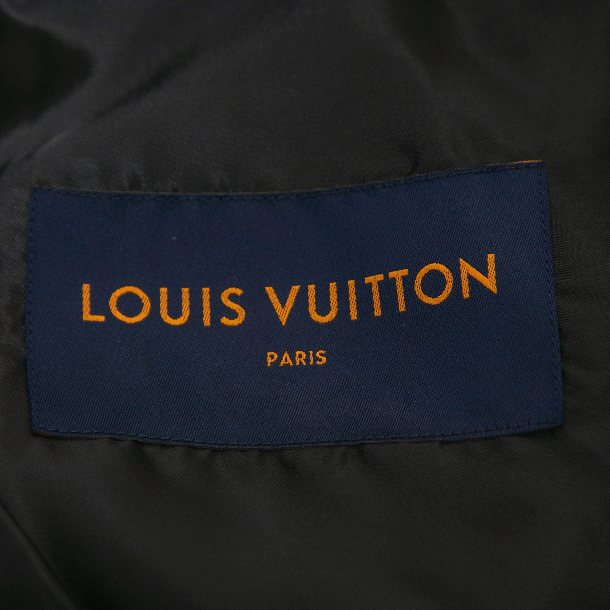 Louis Vuitton Black/White Lambskin Leather Varsity Jacket L Louis Vuitton