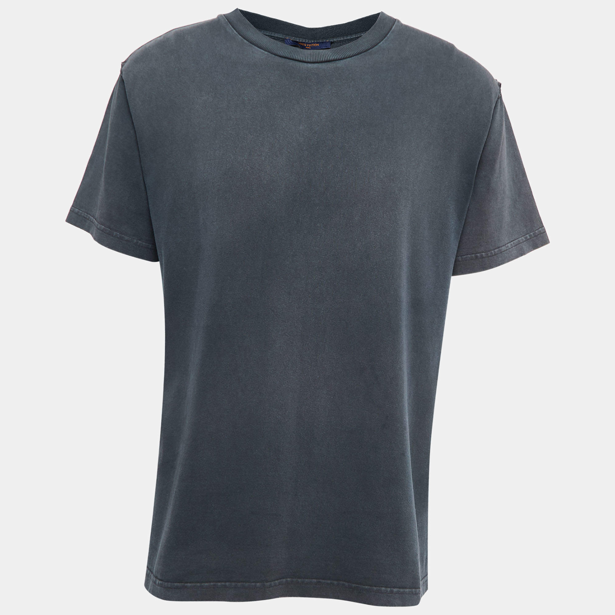 Louis Vuitton Charcoal Grey Cotton Crew Neck T-Shirt M
