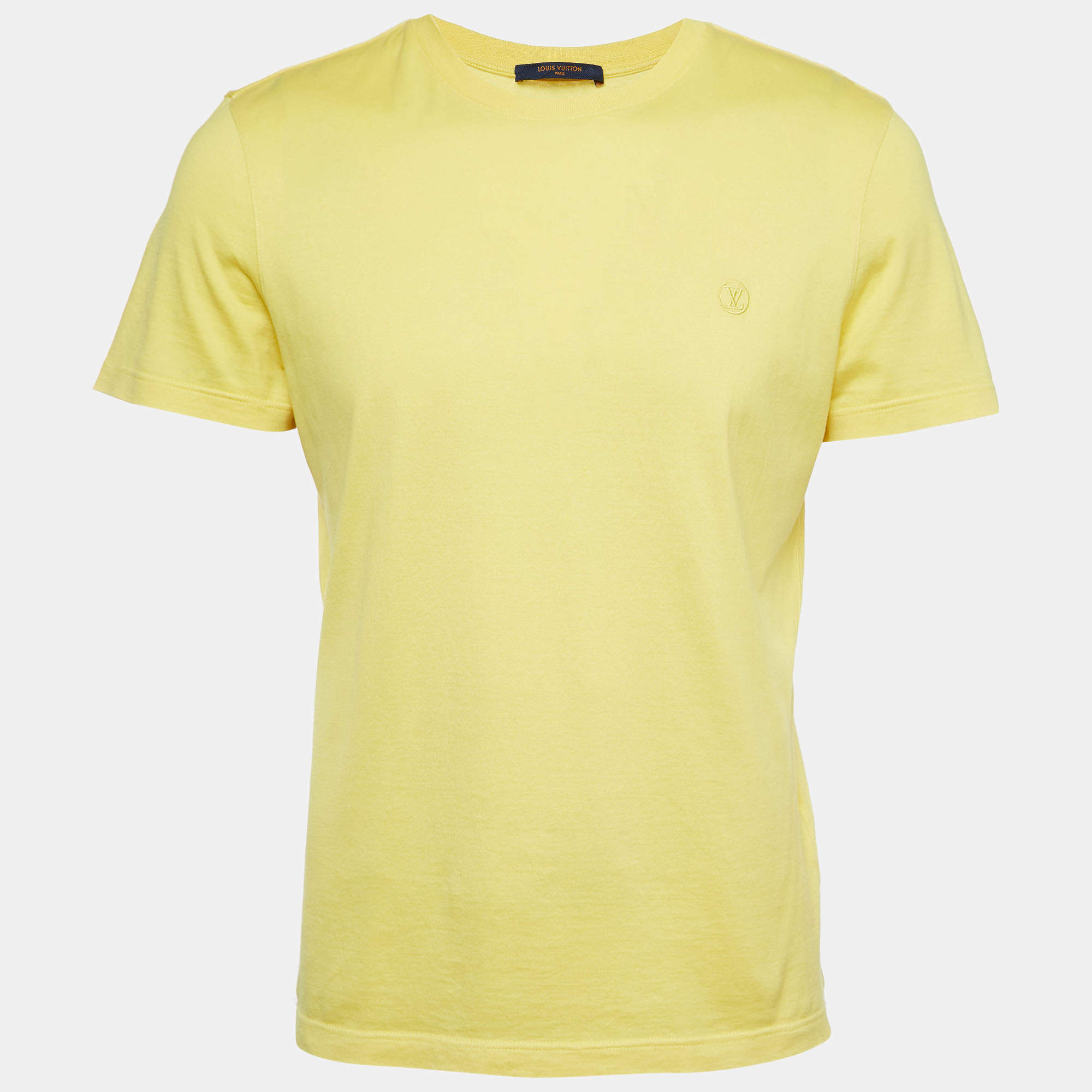 Louis Vuitton Yellow Cotton Crewneck T-Shirt S