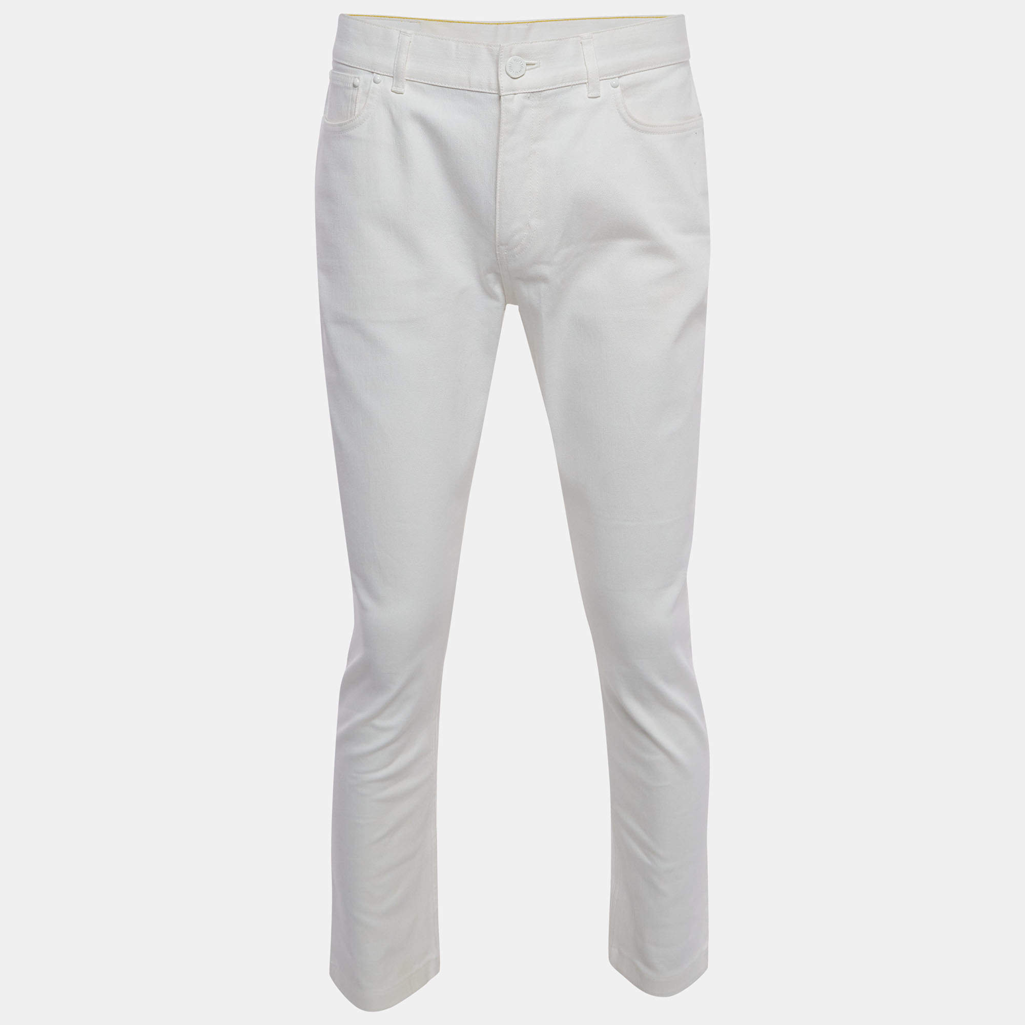 Louis Vuitton White Denim Regular Fit Jeans L/Waist 35.5"