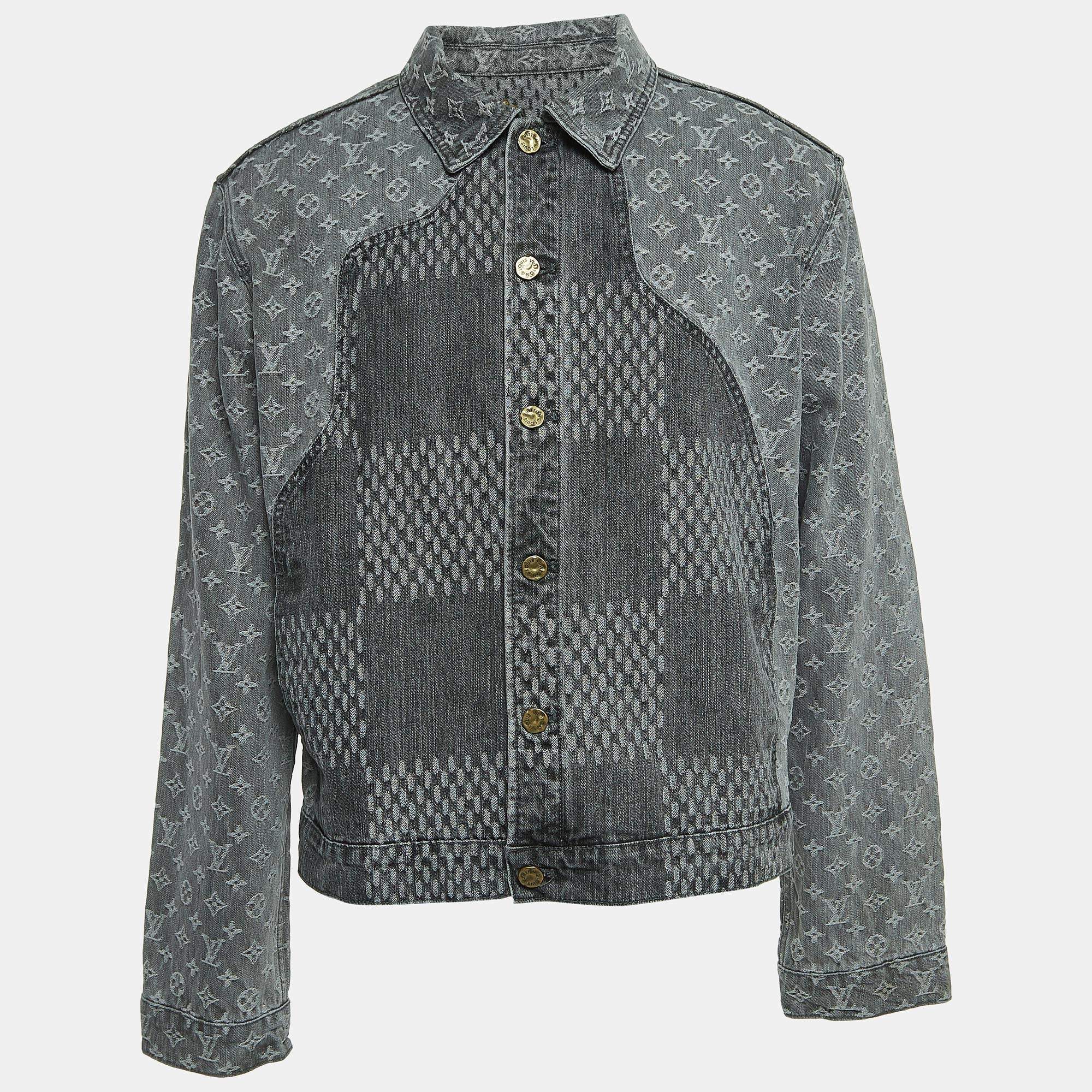 Louis Vuitton Virgil Abloh X Nigo Grey Monogram Denim Jacket L