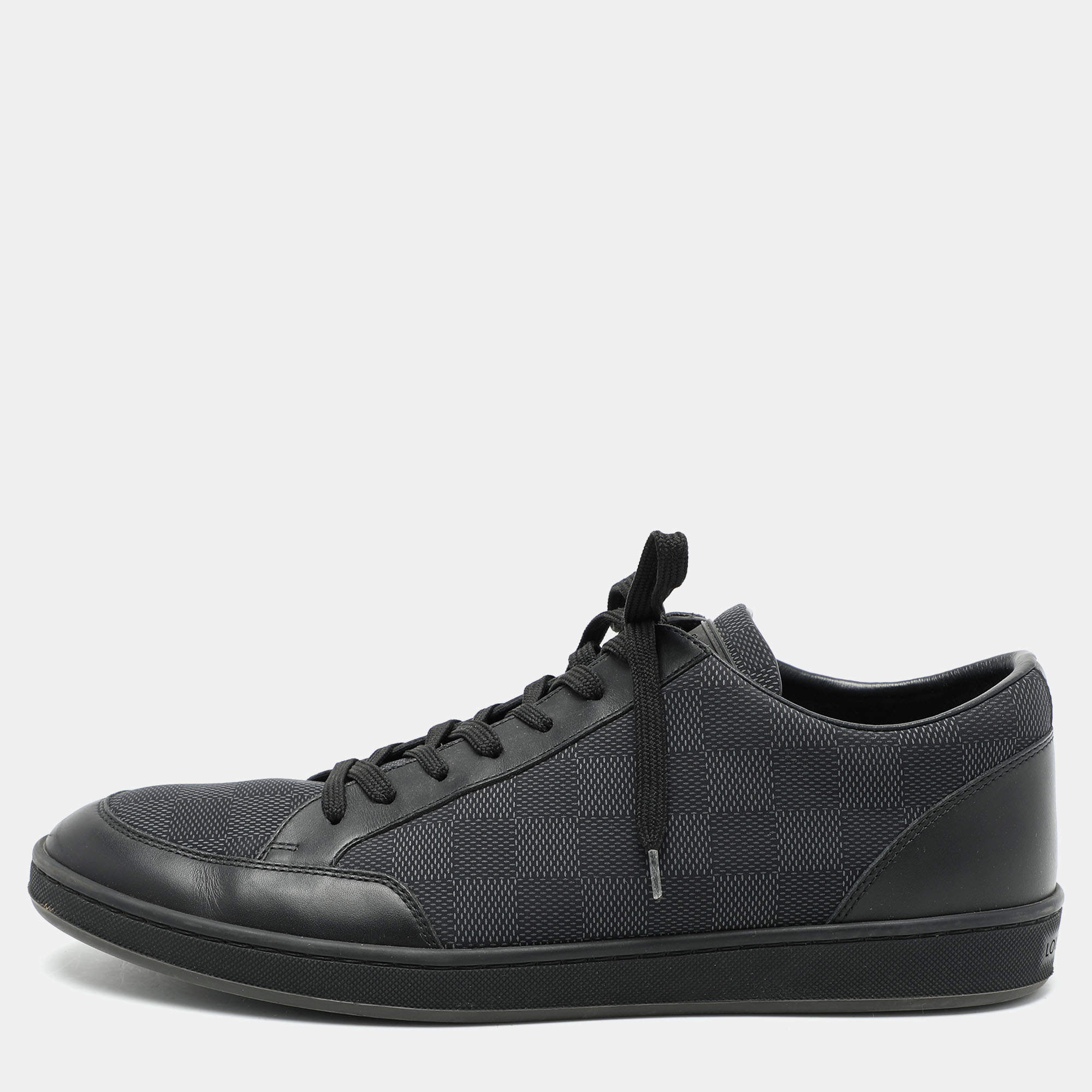 مملوكة مسبقًا Louis Vuitton Blue Damier Cobalt Neoprene and Leather Offshore Sneakers Size 41.5