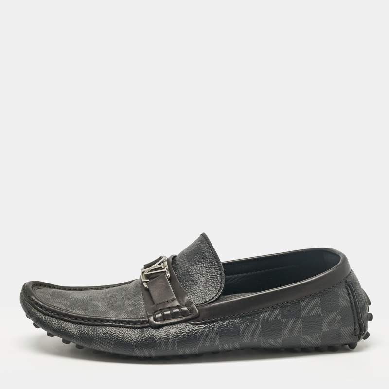 Louis Vuitton Grey/Black Damier Ebene Canvas Hockenheim Loafers Size 42