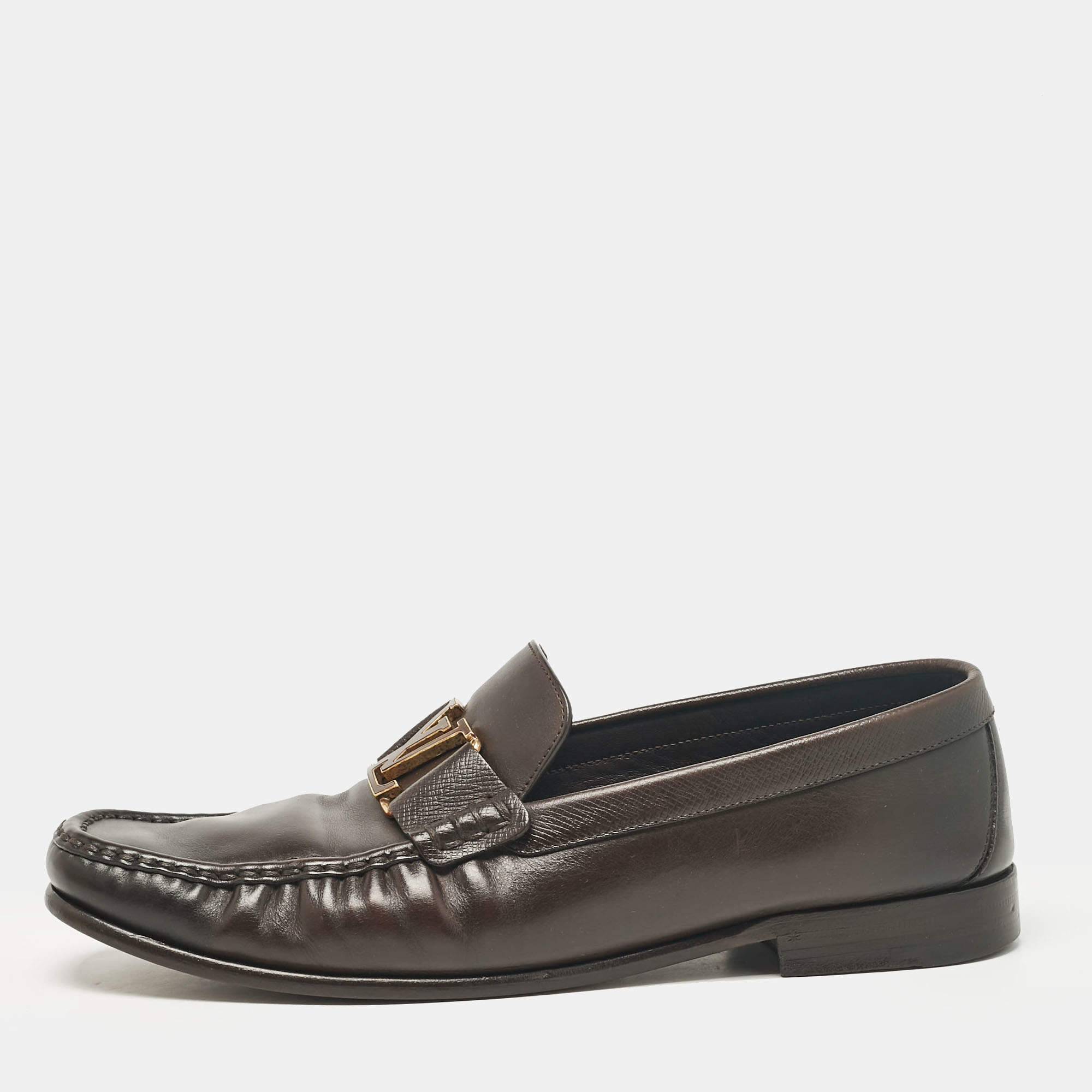 Louis Vuitton Brown Leather Monte Carlo Loafers Size 43.5