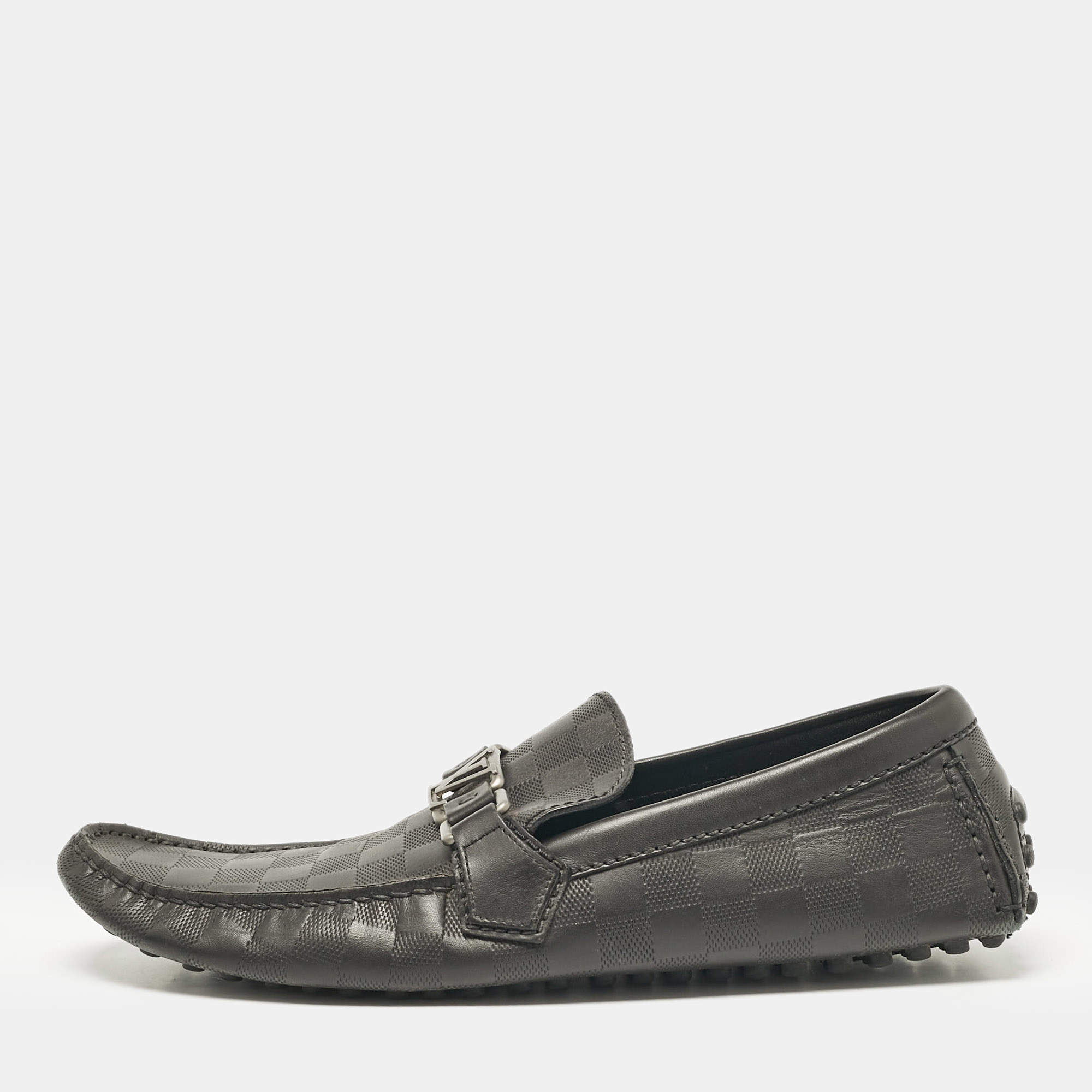 Louis Vuitton Black Leather Monte Carlo Loafers Size 42