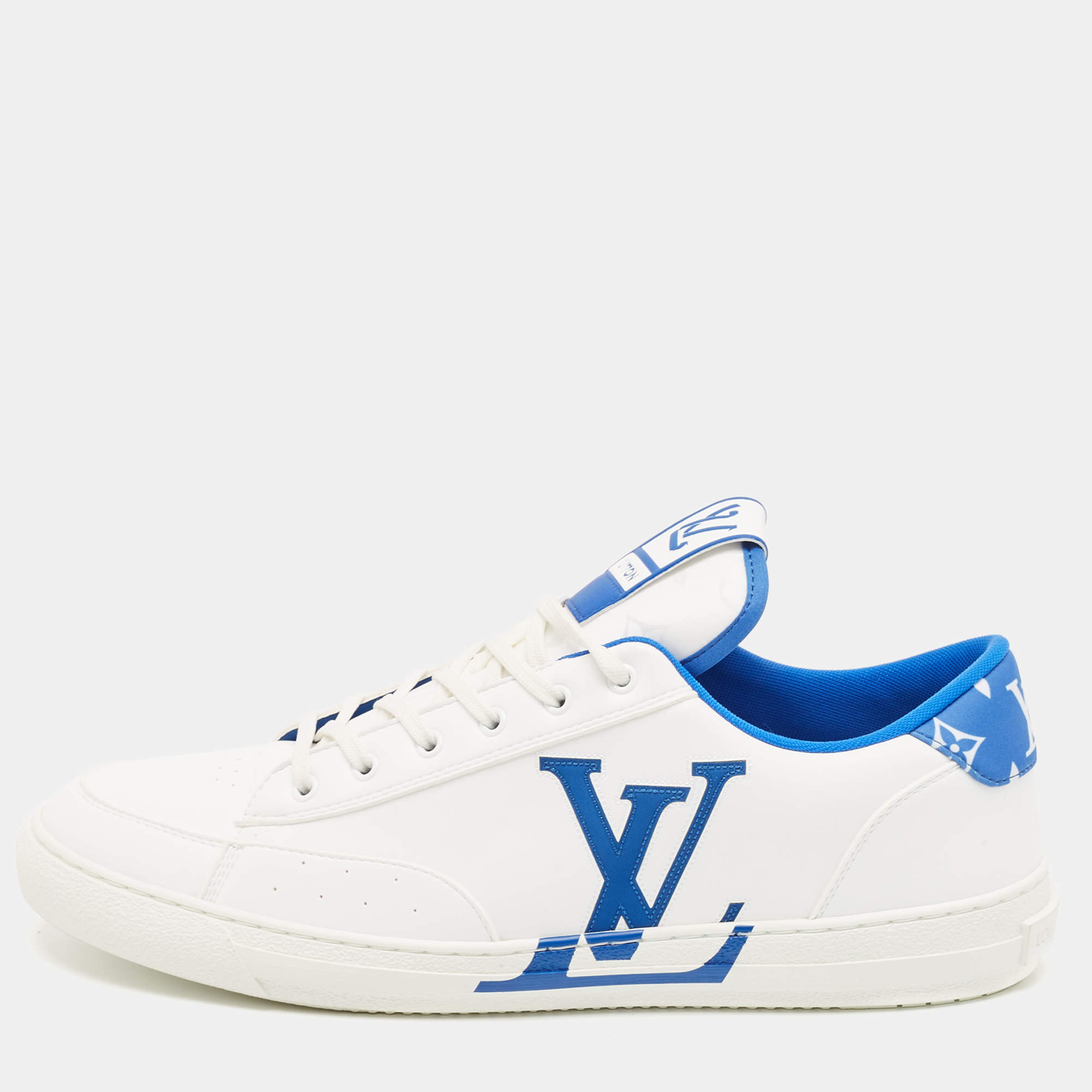 Louis Vuitton White Faux Leather Charlie Sneakers Size 46