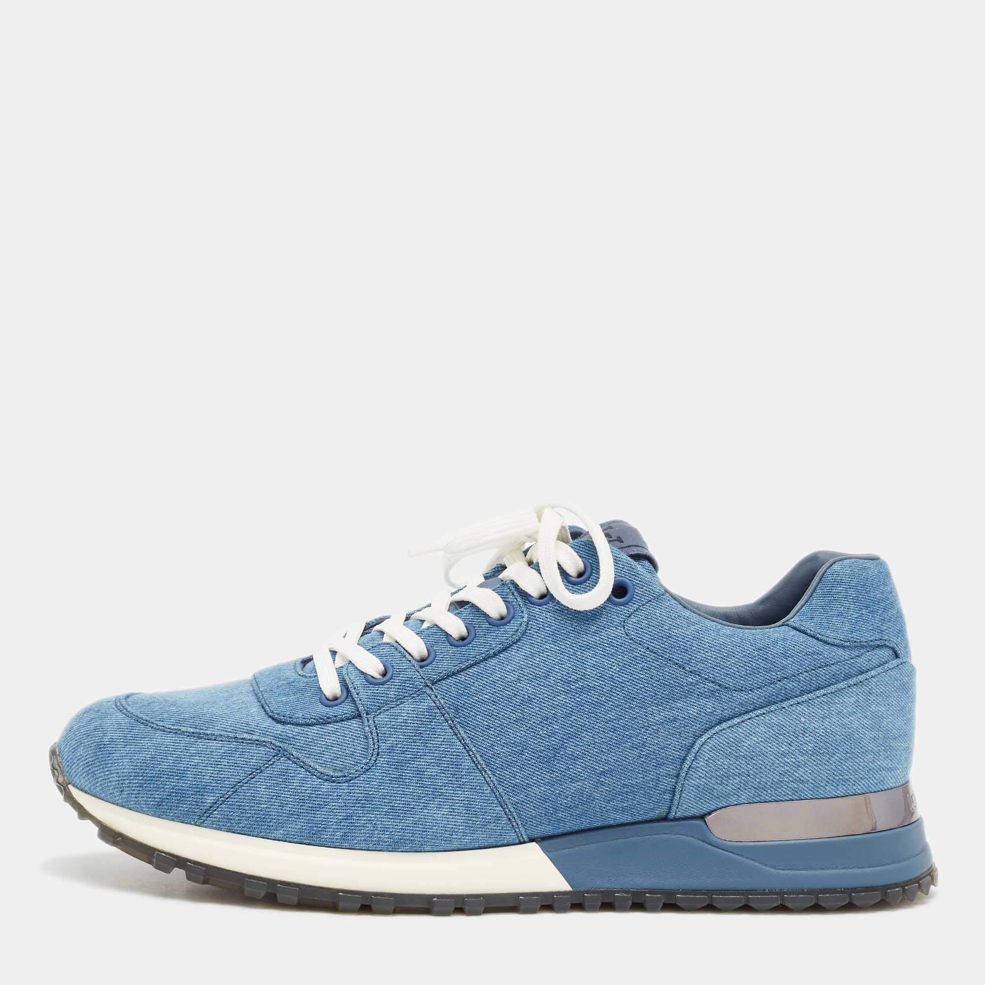 Pre Owned حذاء رياضي لوي فيتون راناواي شبكة دامييه أزرق برباط مقاس 43