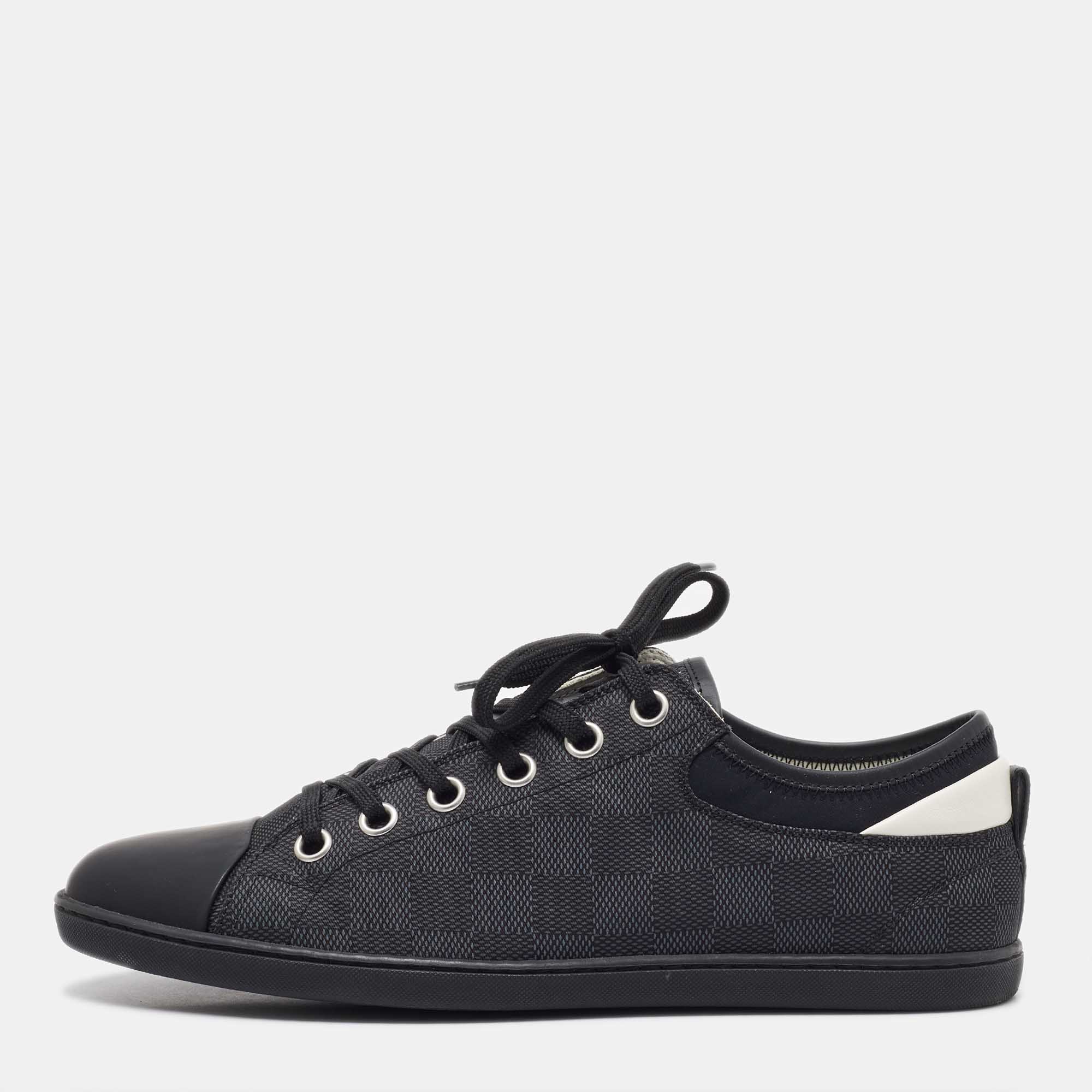 Louis Vuitton Damier Graphite Fabric and Leather Low Top Sneakers Size 40.5