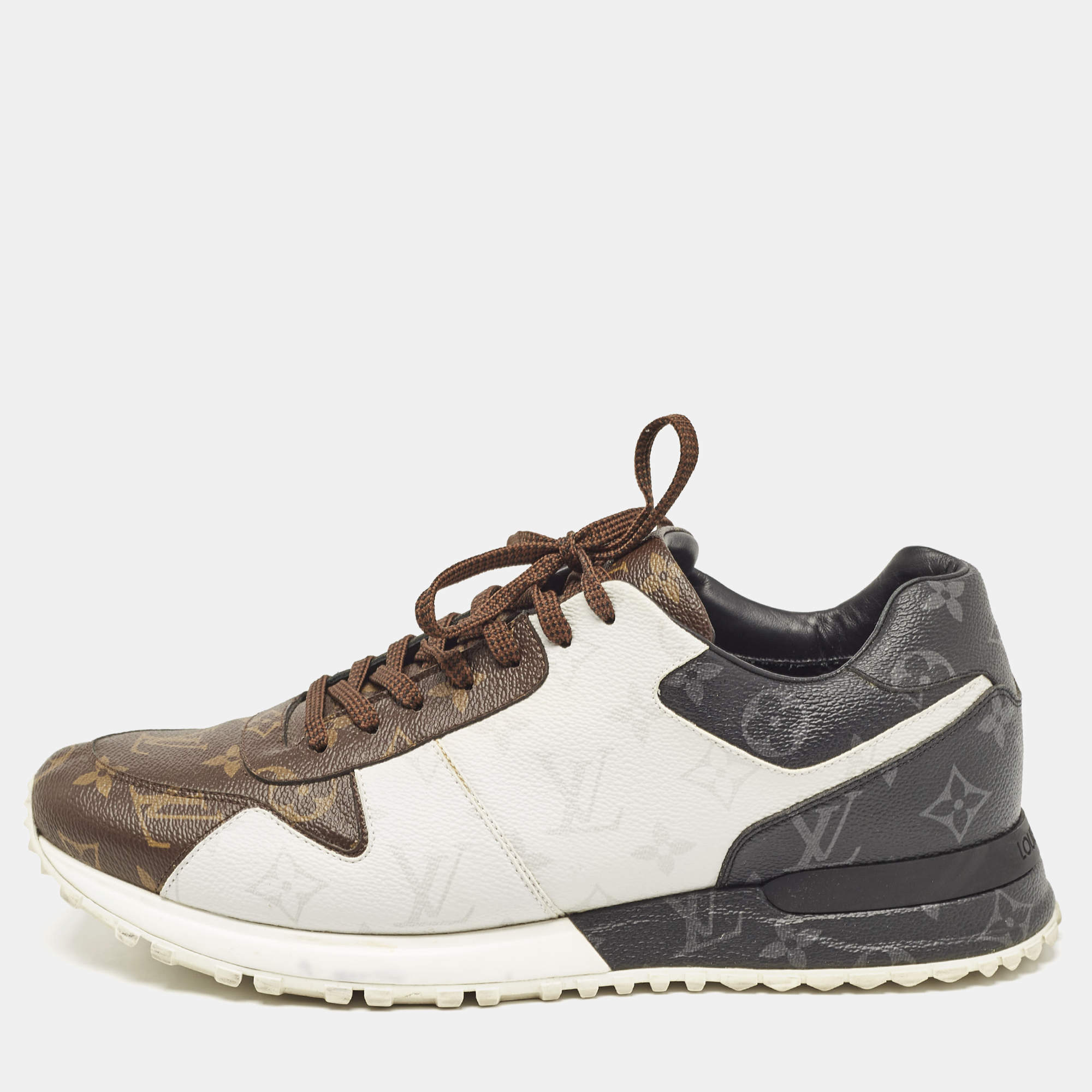 Louis Vuitton Brown/White Monogram Canvas Runaway Sneakers Size 42.5