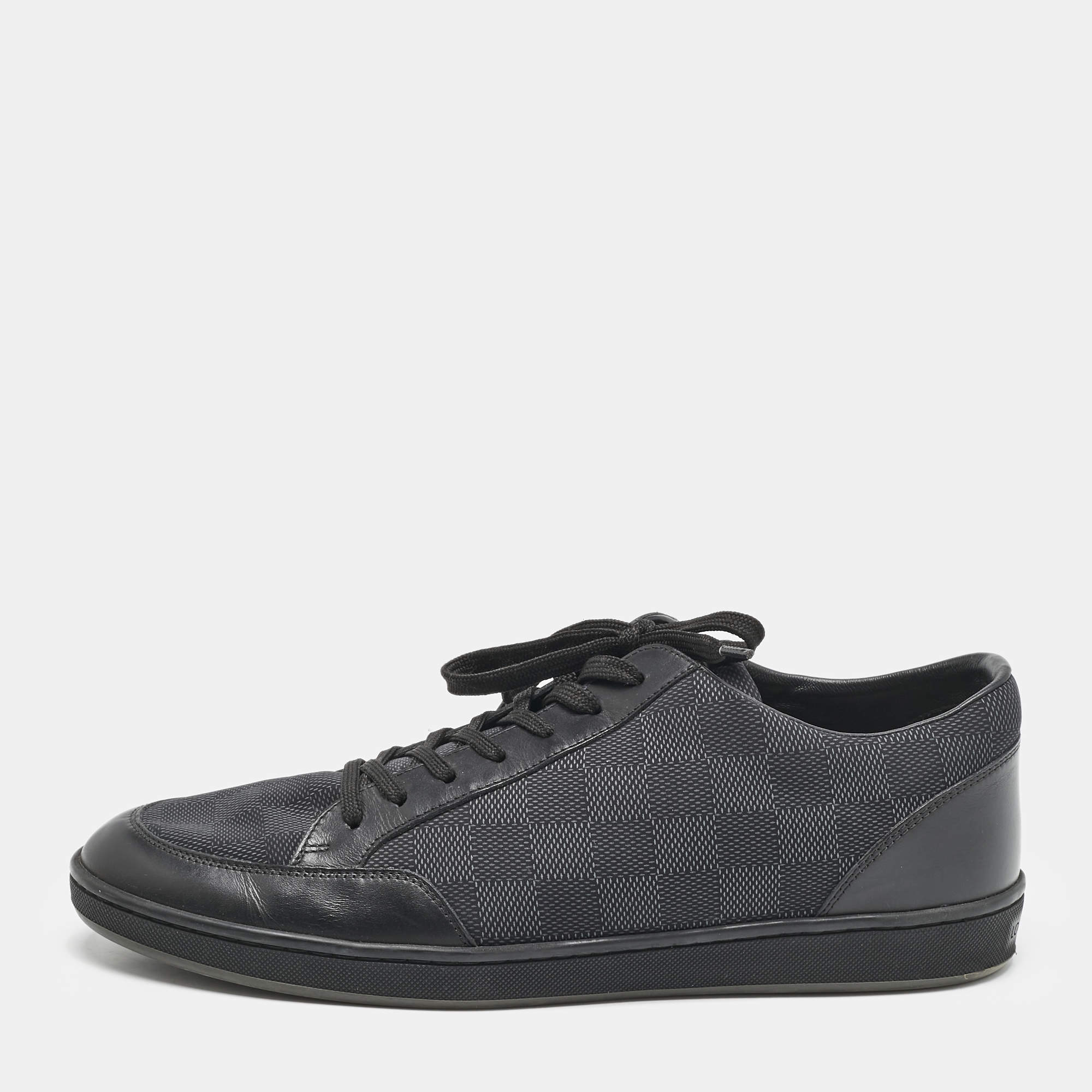 Louis Vuitton Damier Graphite Nylon and Leather Offshore Sneakers Size 42.5