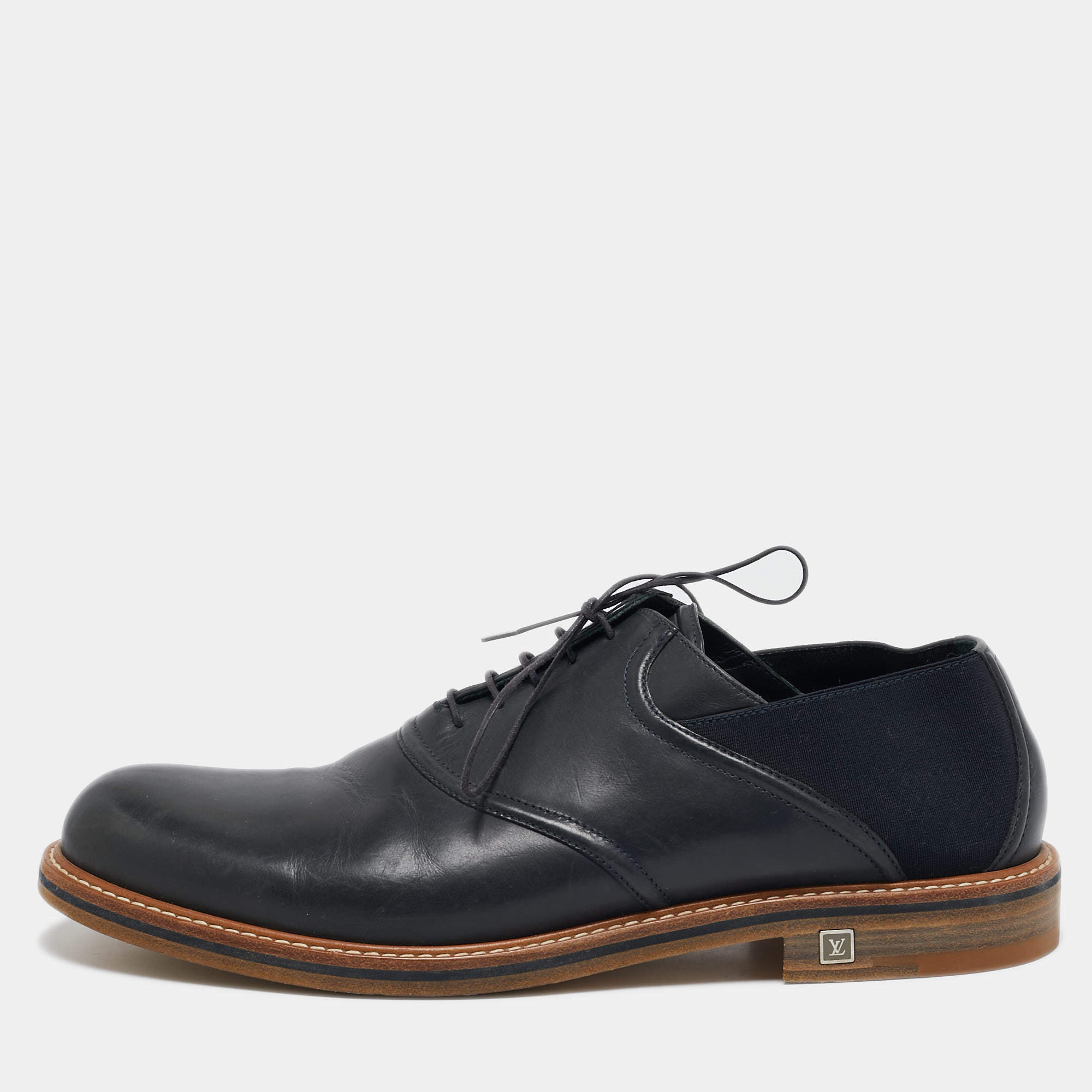 Louis Vuitton Black Leather  Lace Up Oxford Size 44.5