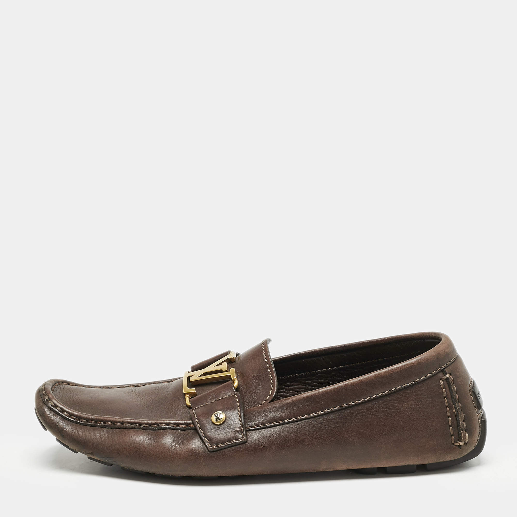 Louis Vuitton Brown Leather Monte Carlo Loafers Size 42.5