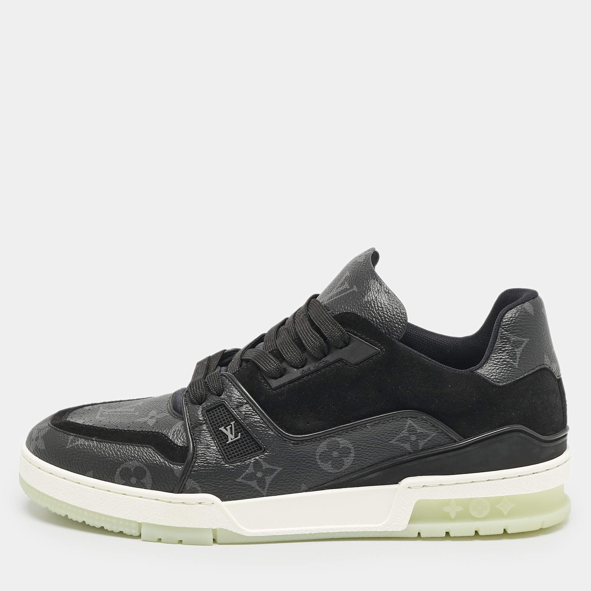 Louis Vuitton Black Canvas and Leather LV Trainer #54 Sneakers Size 42.5