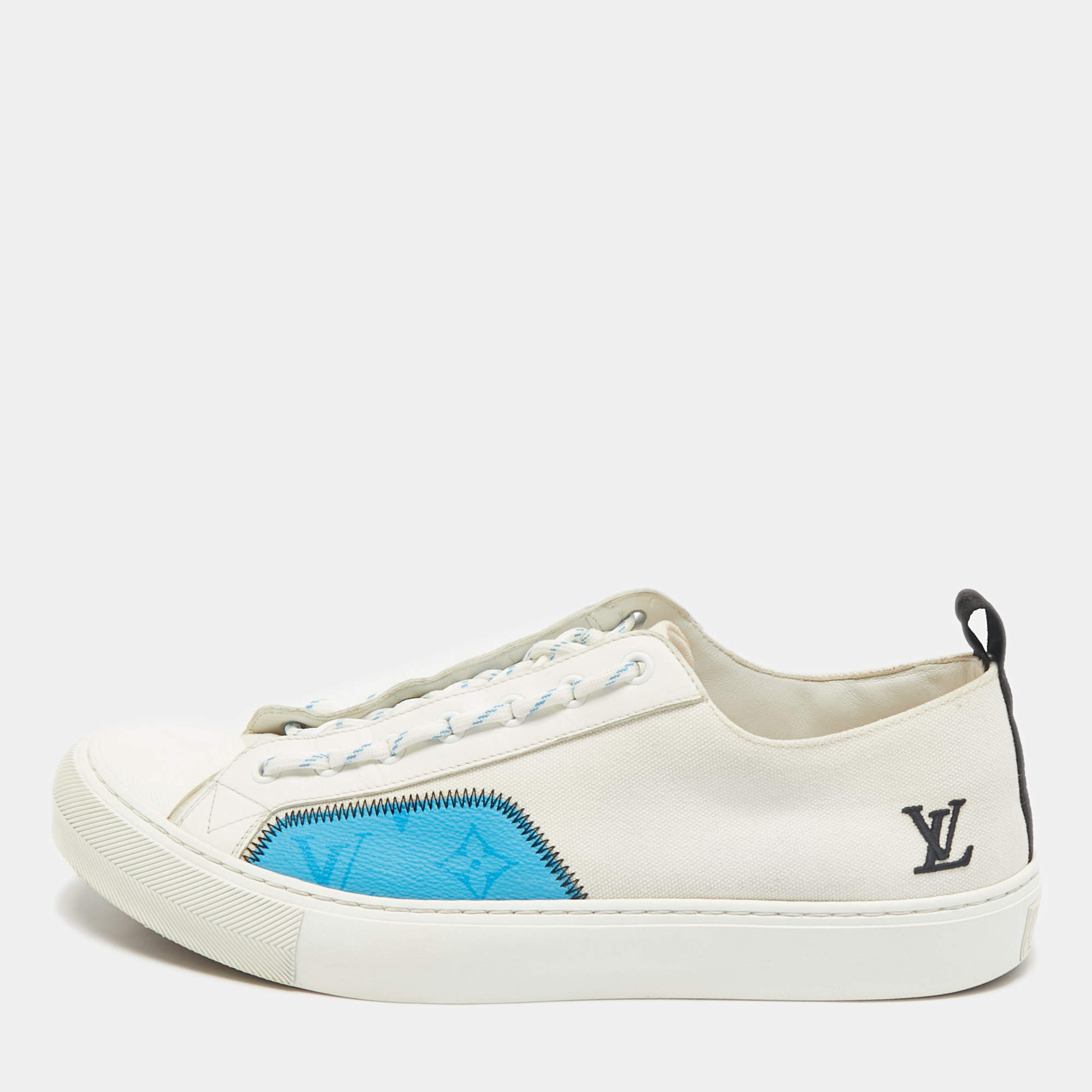 Louis Vuitton White Canvas Tattoo Low Top Sneakers Size 42