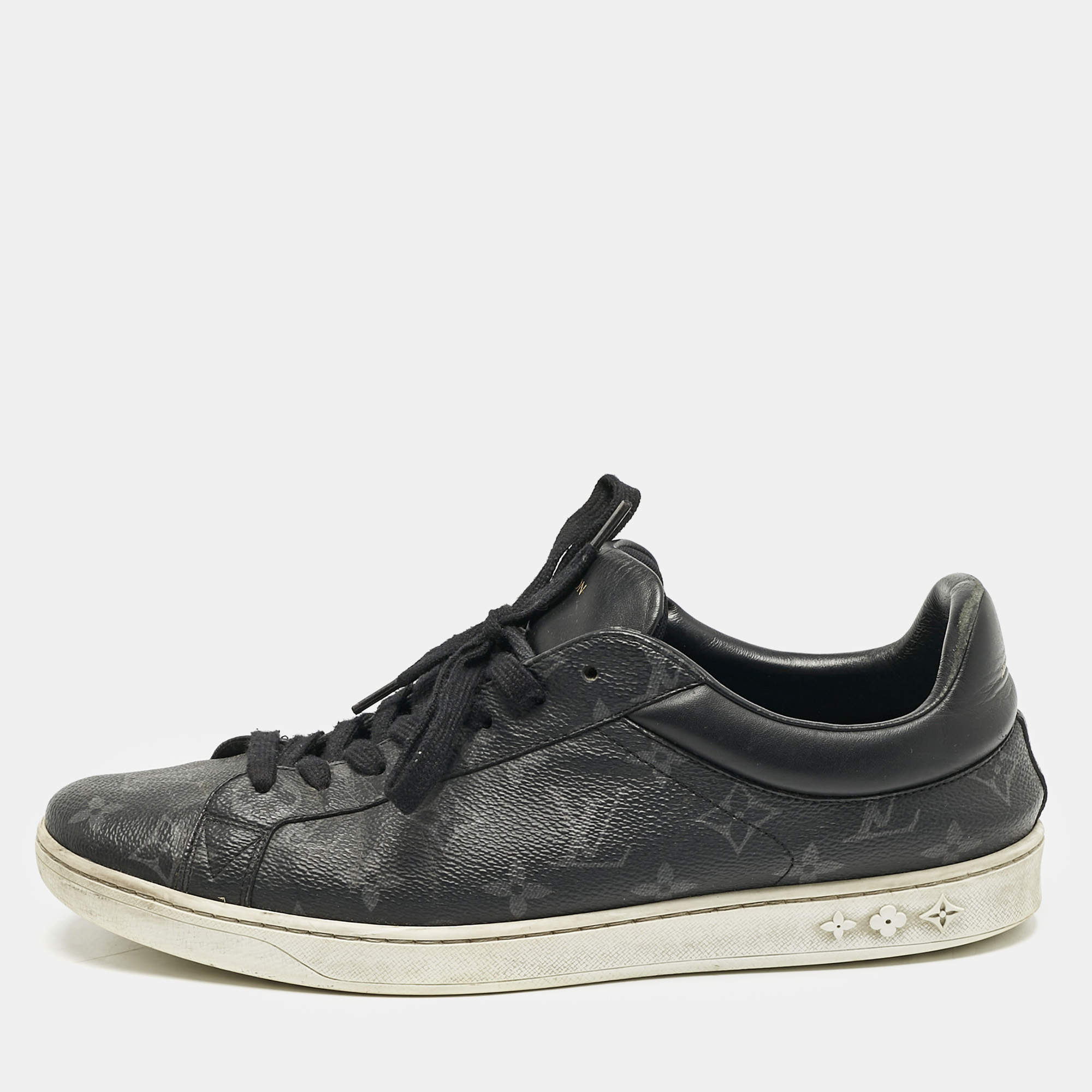 Louis Vuitton Black Monogram Eclipse Frontrow Low Top Sneakers Size 42.5