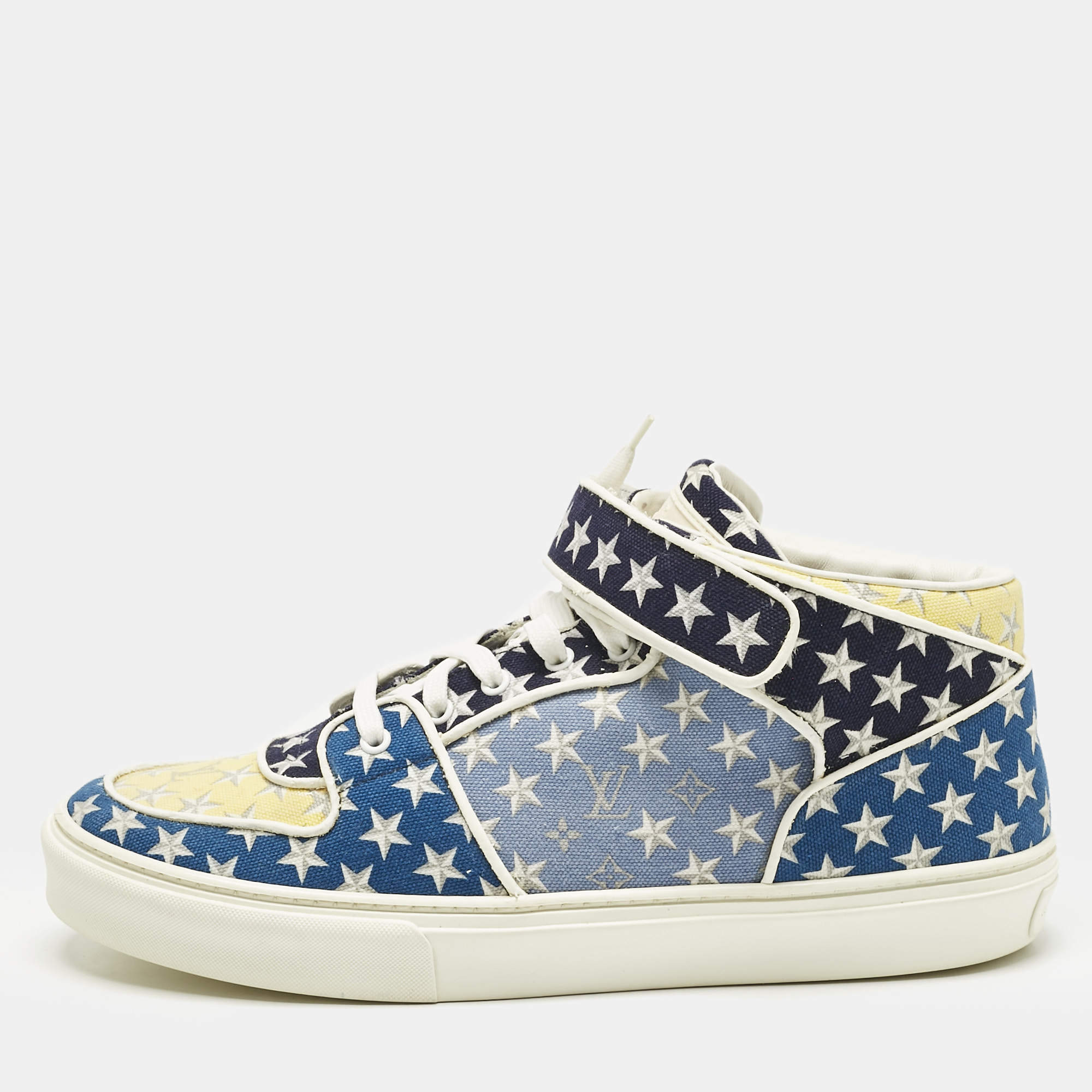 Pre Owned Louis Vuitton Multicolor Monogram Stars Canvas Acapulco Sneakers Size 42.5