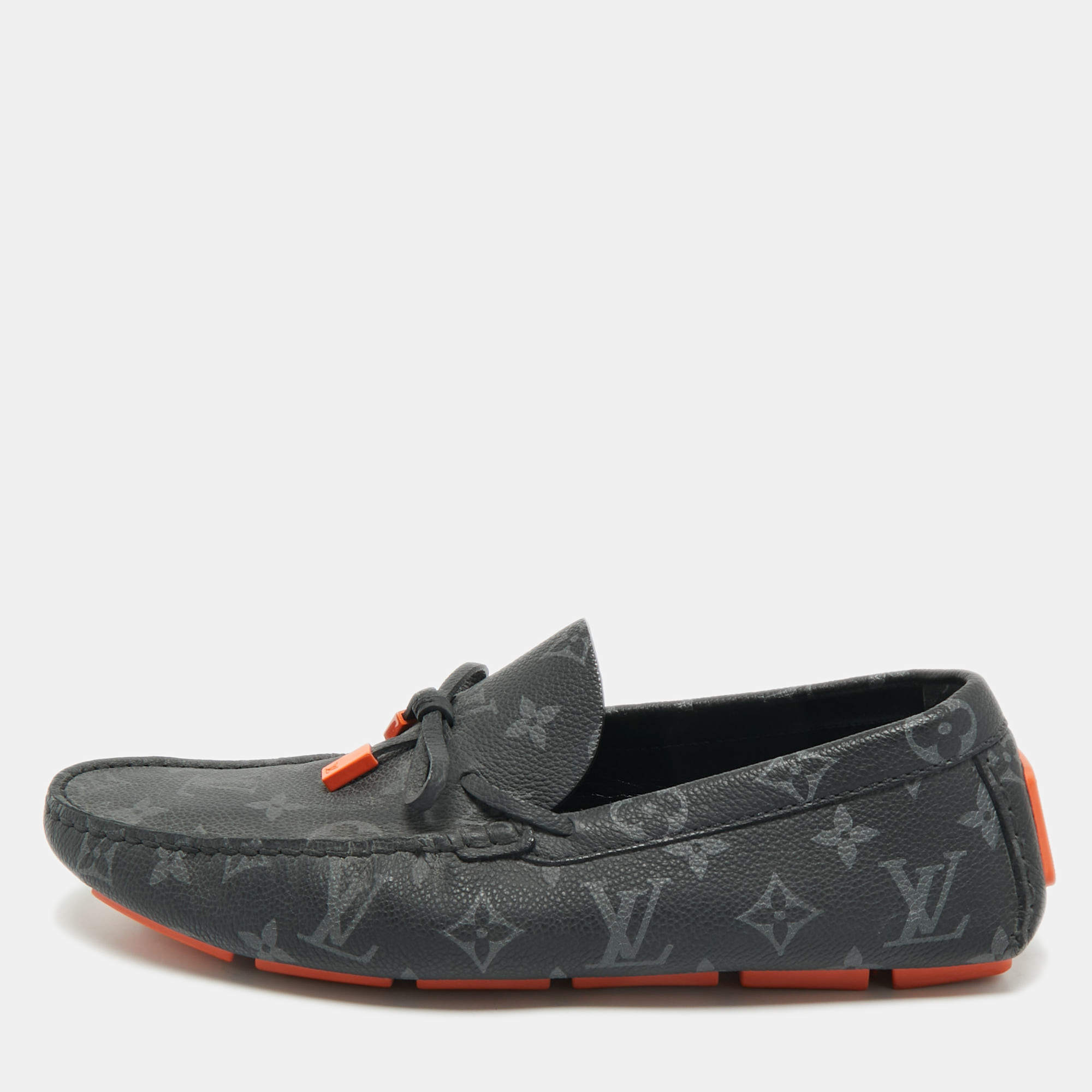 Pre Owned حذاء لوفرز لوي فيتون سائق من قماش مونوغرام بلونين وجلد مقاس 41