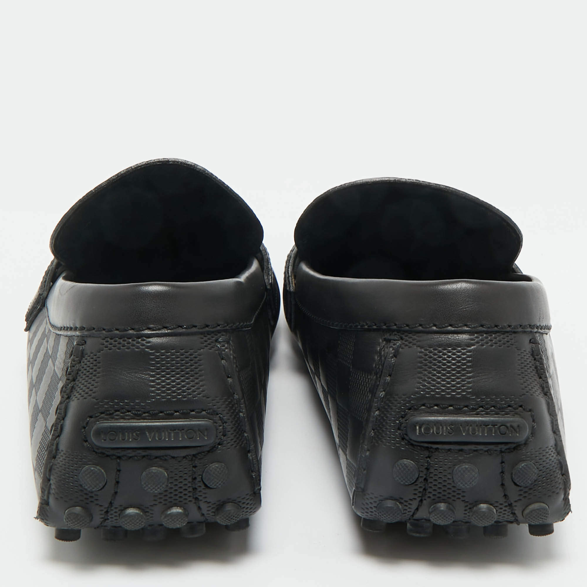 Pre Owned Louis Vuitton Black Leather Monte Carlo Loafers Size 44.5