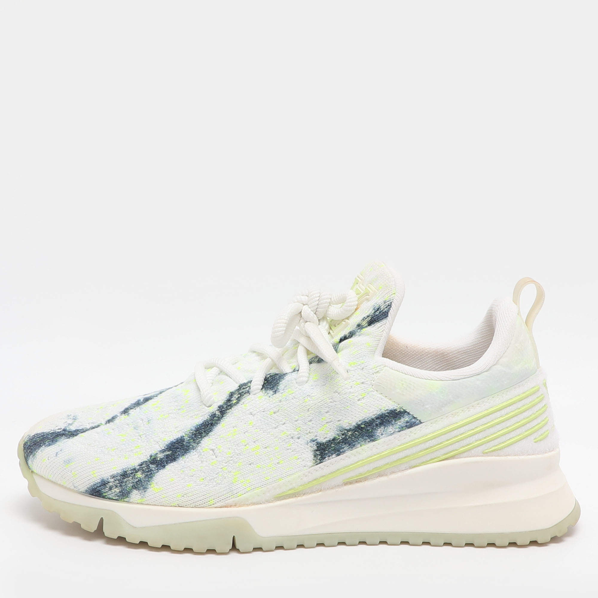 مملوكة مسبقًا Louis Vuitton VNR Size 41 Green Knit Fabric Low Top Sneakers