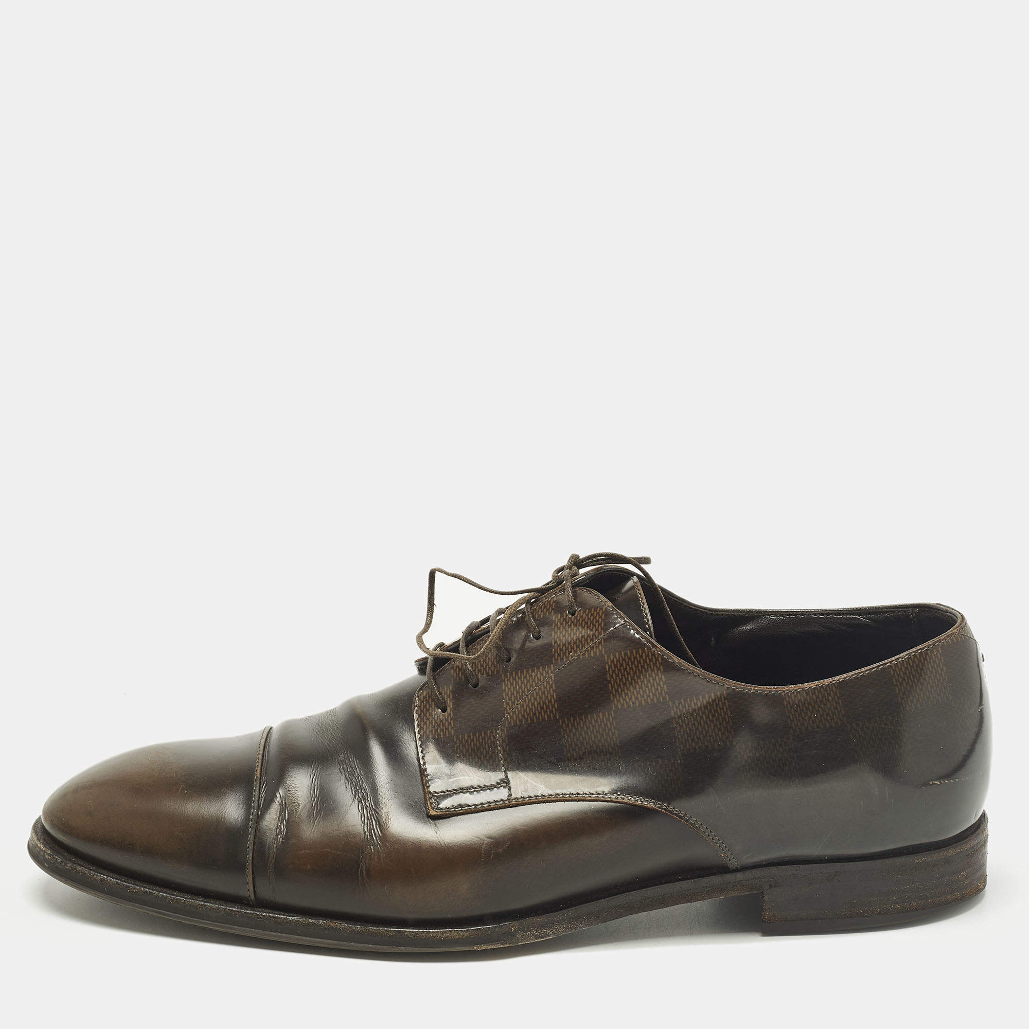 مملوكة مسبقًا Louis Vuitton Size 42.5 Brown Leather and PVC Oxfords