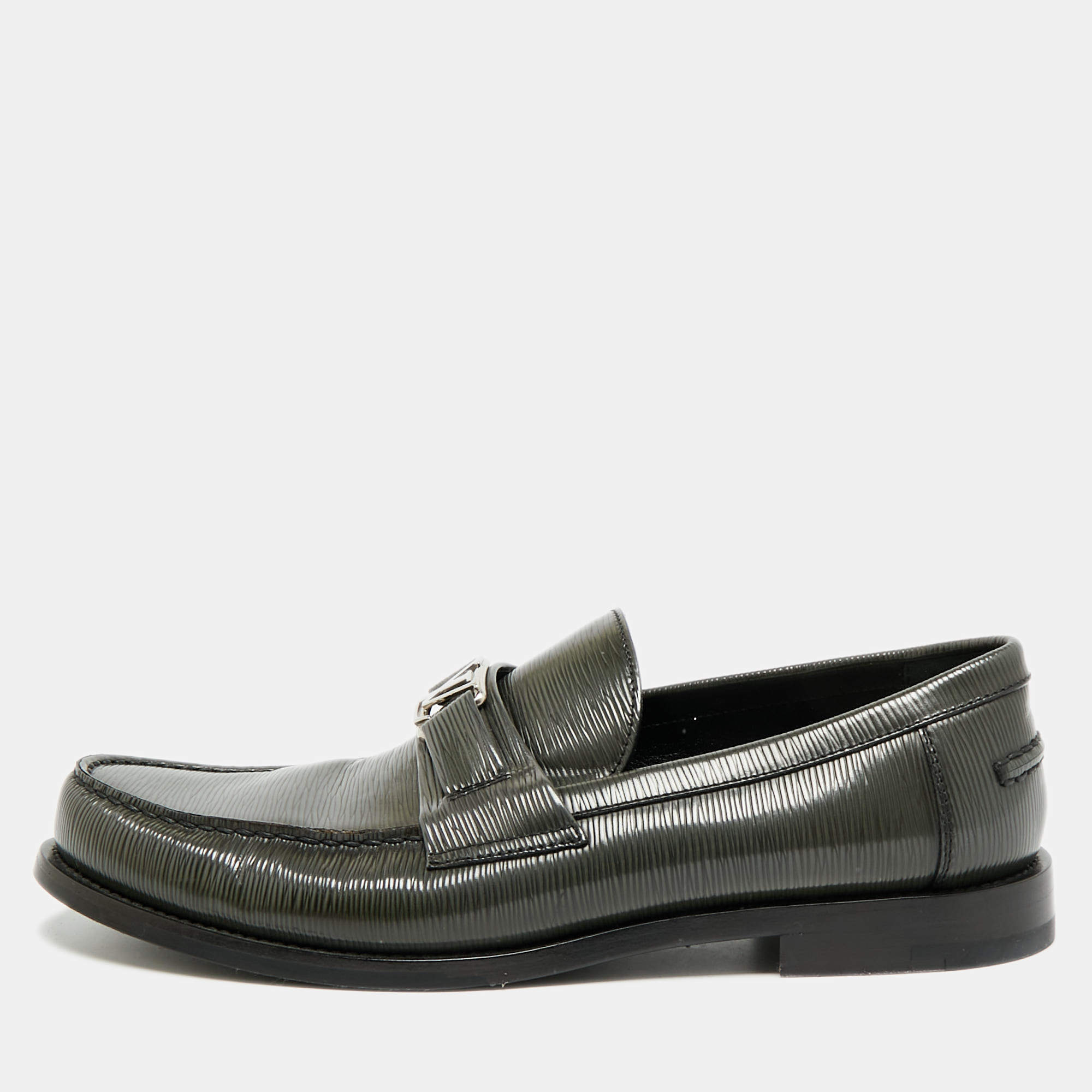 مملوكة مسبقًا Louis Vuitton Major Size 42.5 Dark Green Epi Leather Slip On Loafers