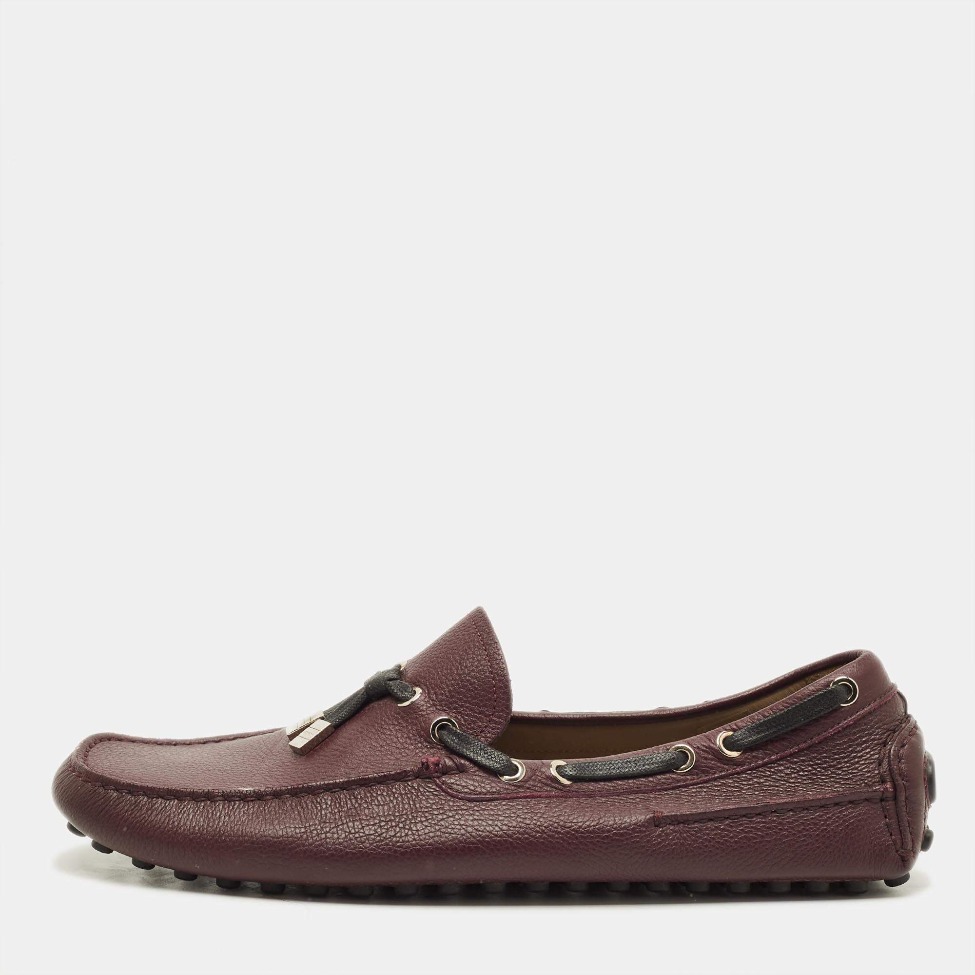 مملوكة مسبقًا Louis Vuitton Bow Size 43.5 Burgundy Leather Loafers