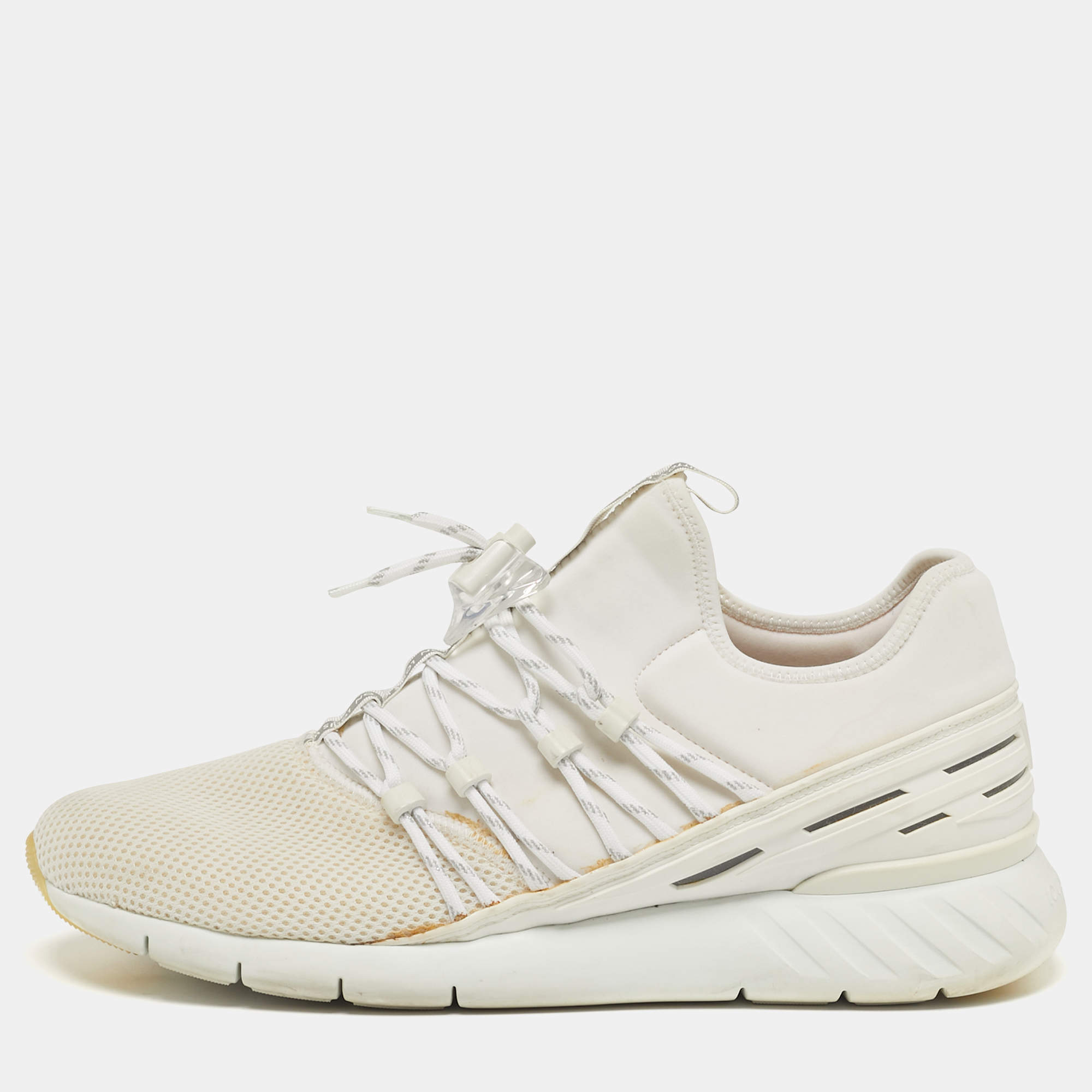 مملوكة مسبقًا Louis Vuitton Fastlane Size 43.5 White Mesh and Neoprene Low Top Sneakers