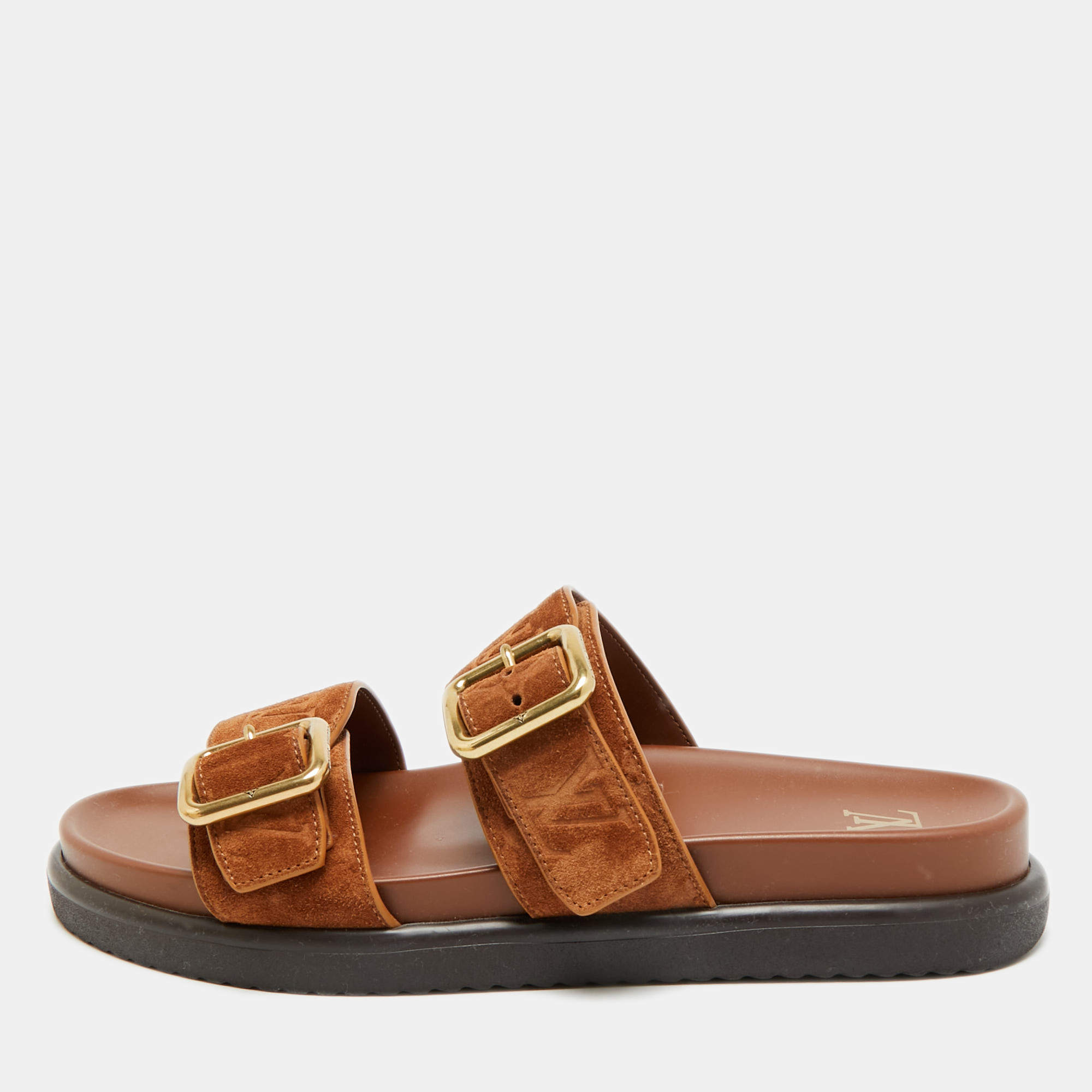 مملوكة مسبقًا Louis Vuitton LV Venice Size 43.5 Brown Suede Mules