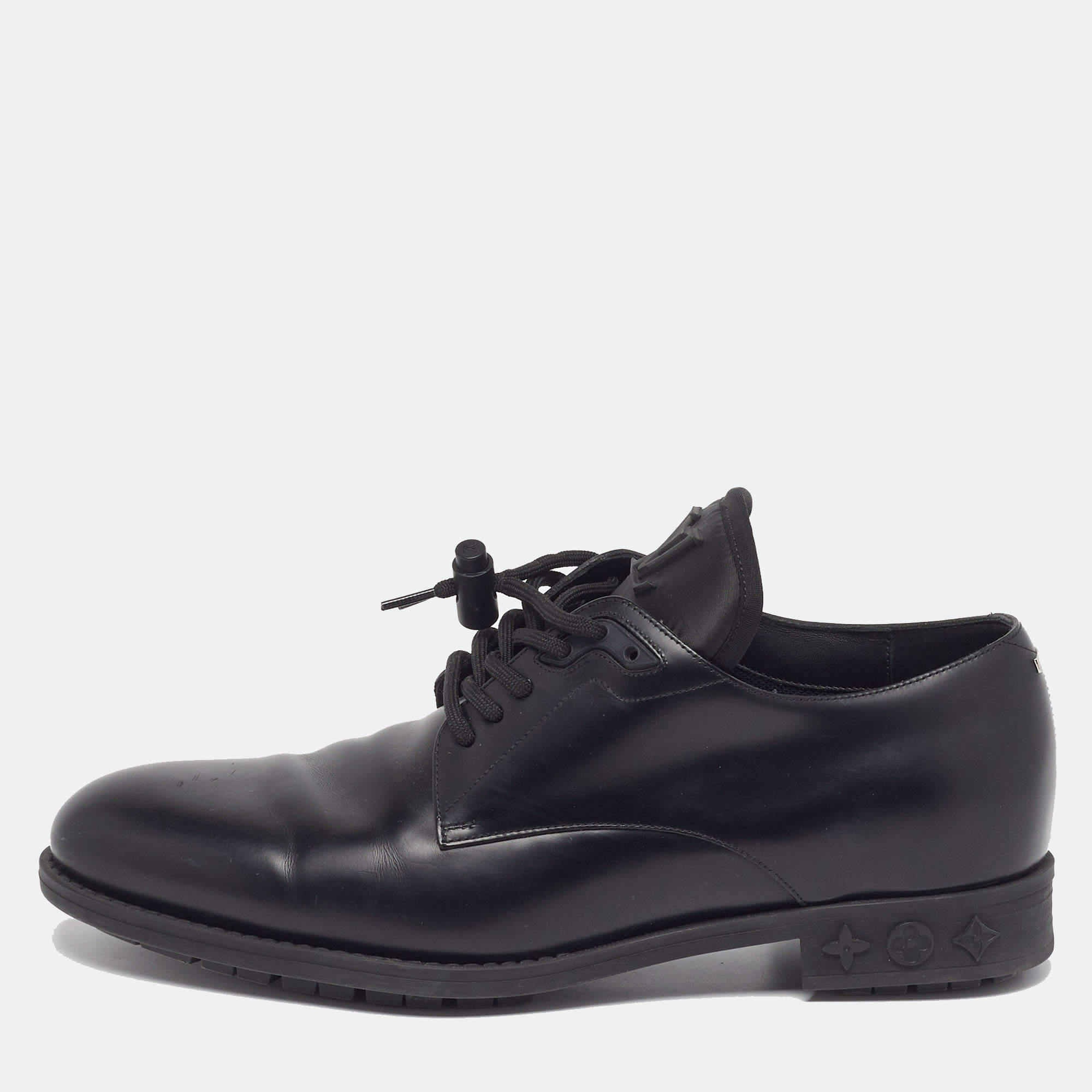 Pre Owned Louis Vuitton LV Harness Size 41 Black Leather Derby