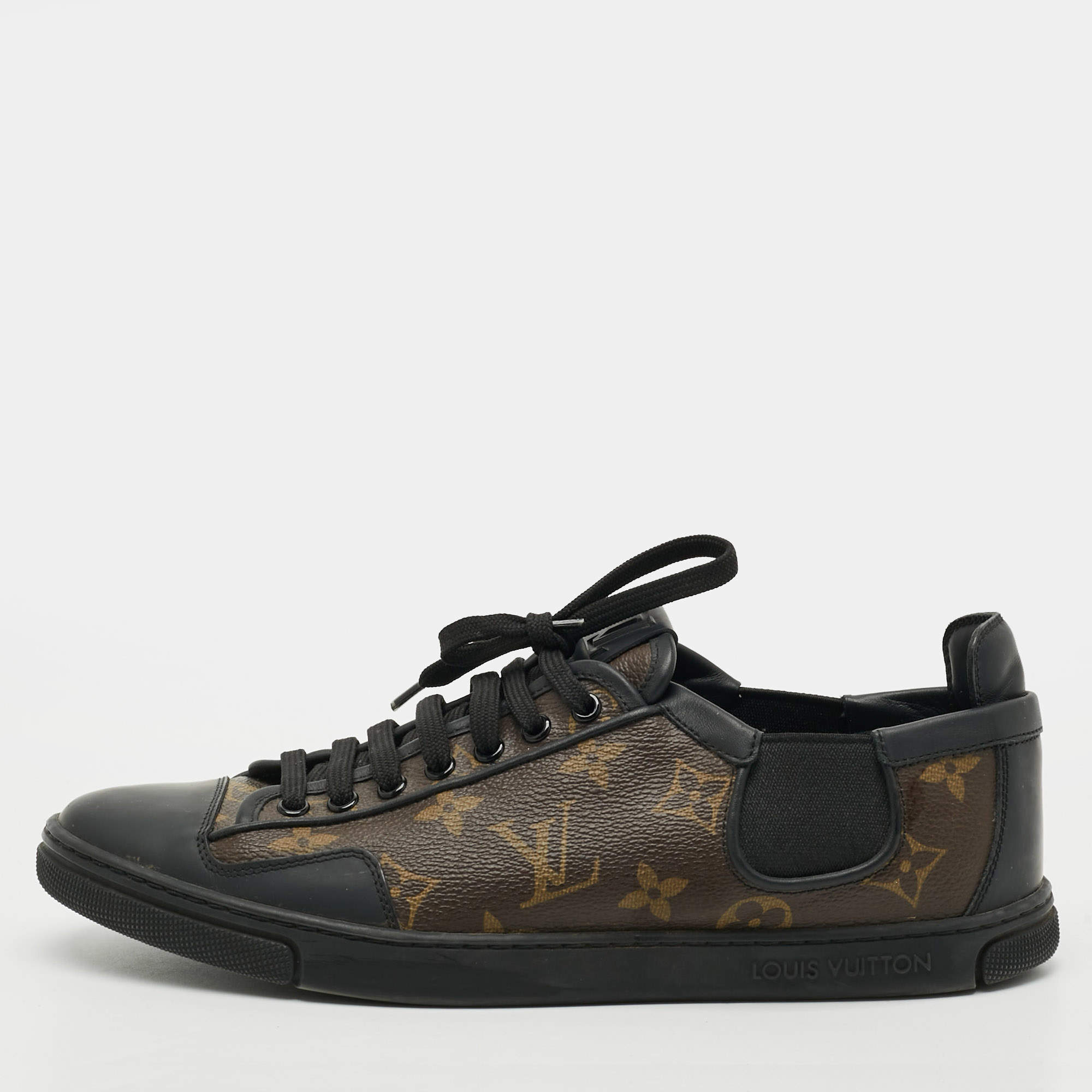 مملوكة مسبقًا Louis Vuitton Slalom Size 40 Black/Brown Monogram Coated Canvas and Leather Low Top Sneakers